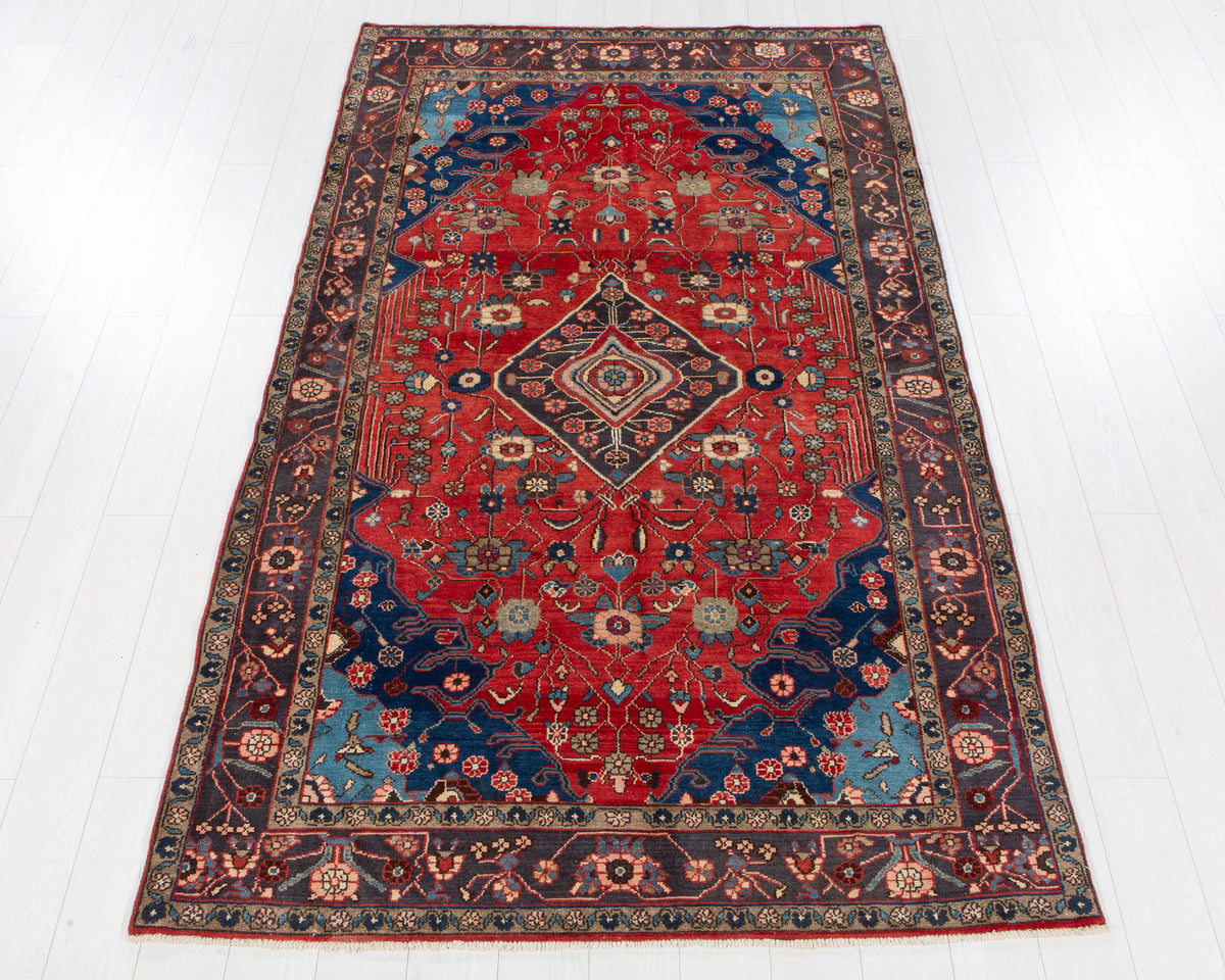Vintage Khansar Red hand-knotted wool rug, SKU 6118