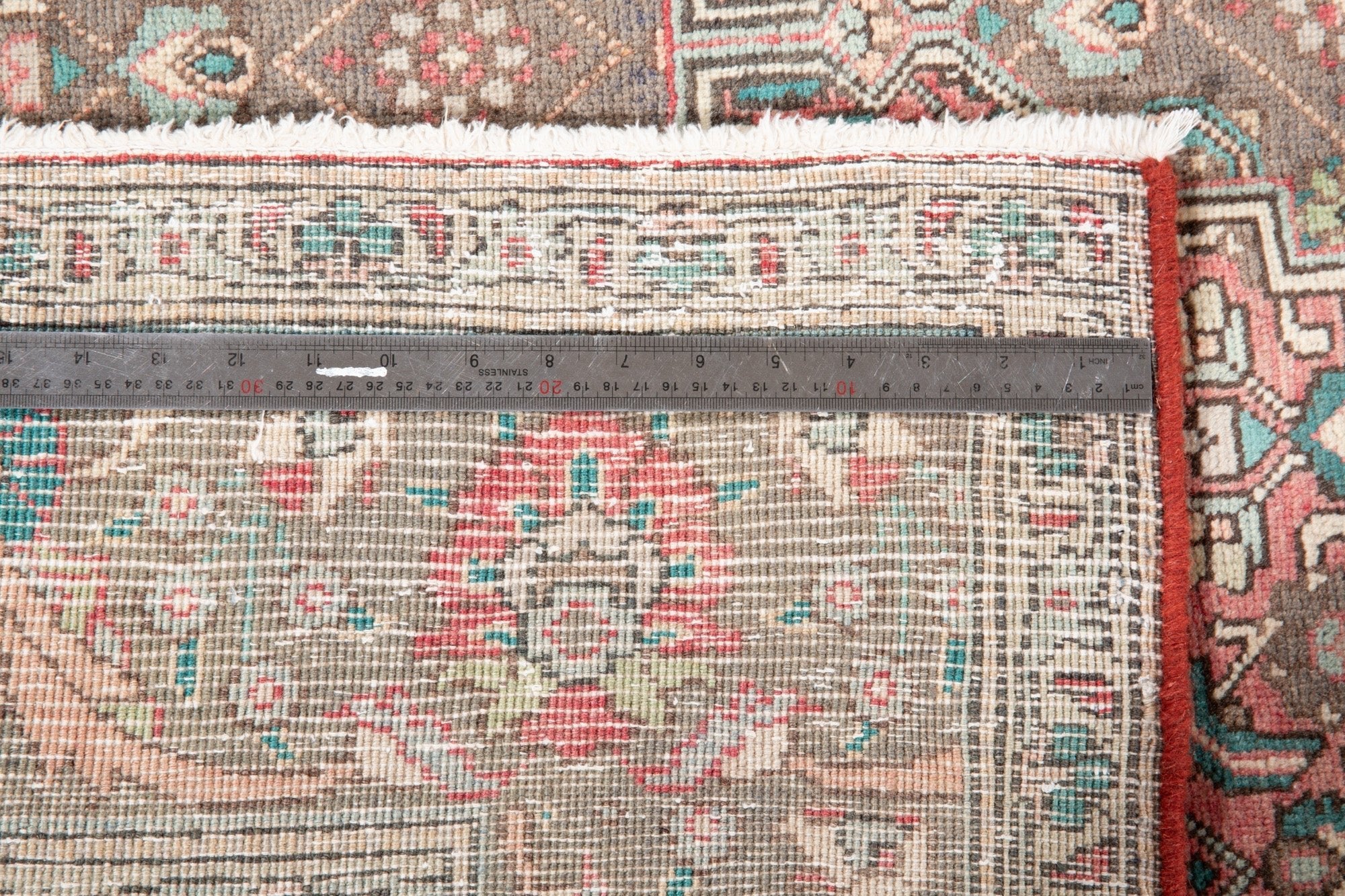 Hand-Knotted Vintage Large Wool Area Rug Faded – 10' 1" x 6' 7" (309 x 201 cm) - Yasi & Fara