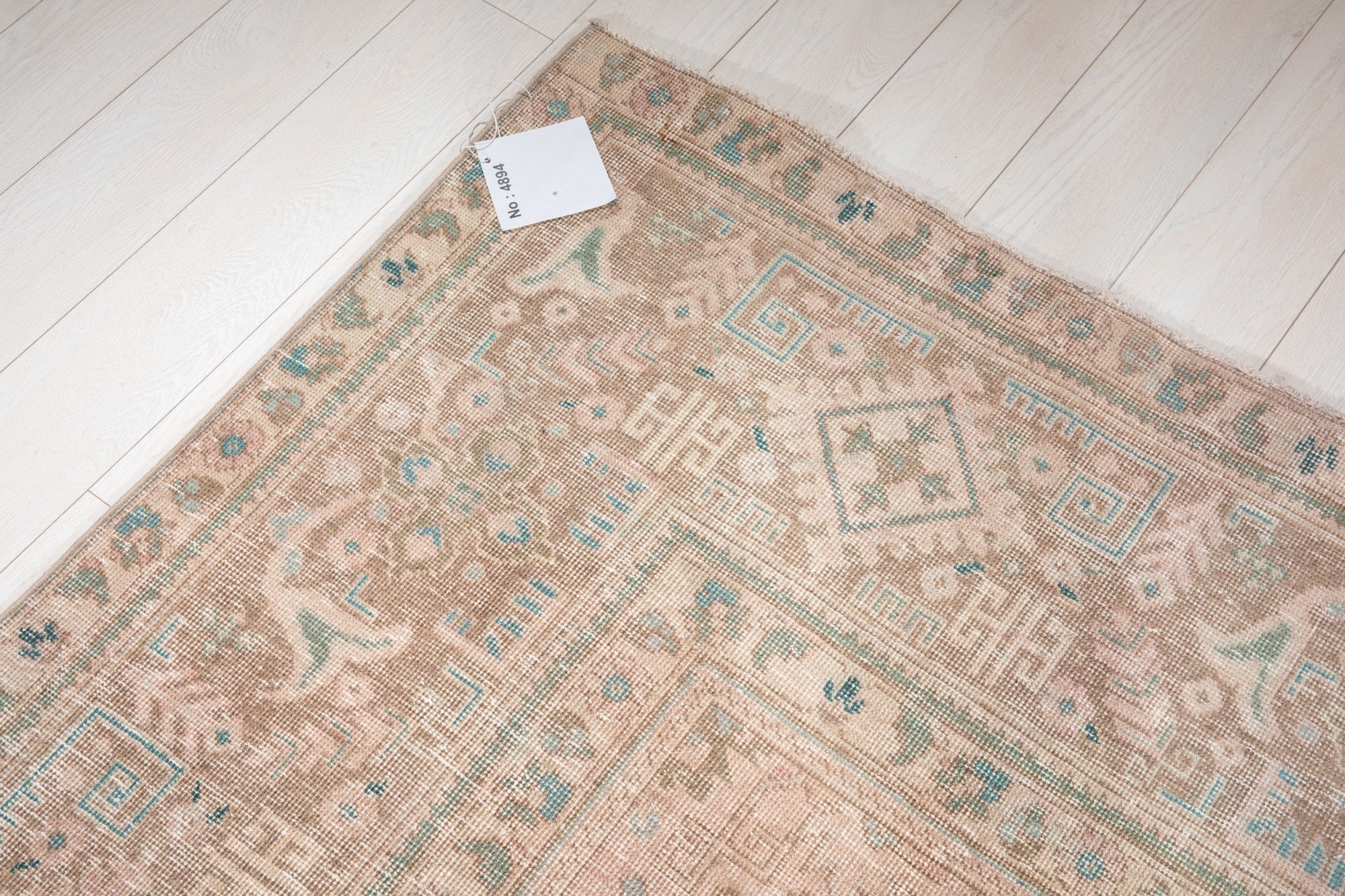 Hand-Knotted Vintage Large Wool Area Rug Faded – 12' 5" x 9' 4" (379 x 286 cm) - Yasi & Fara