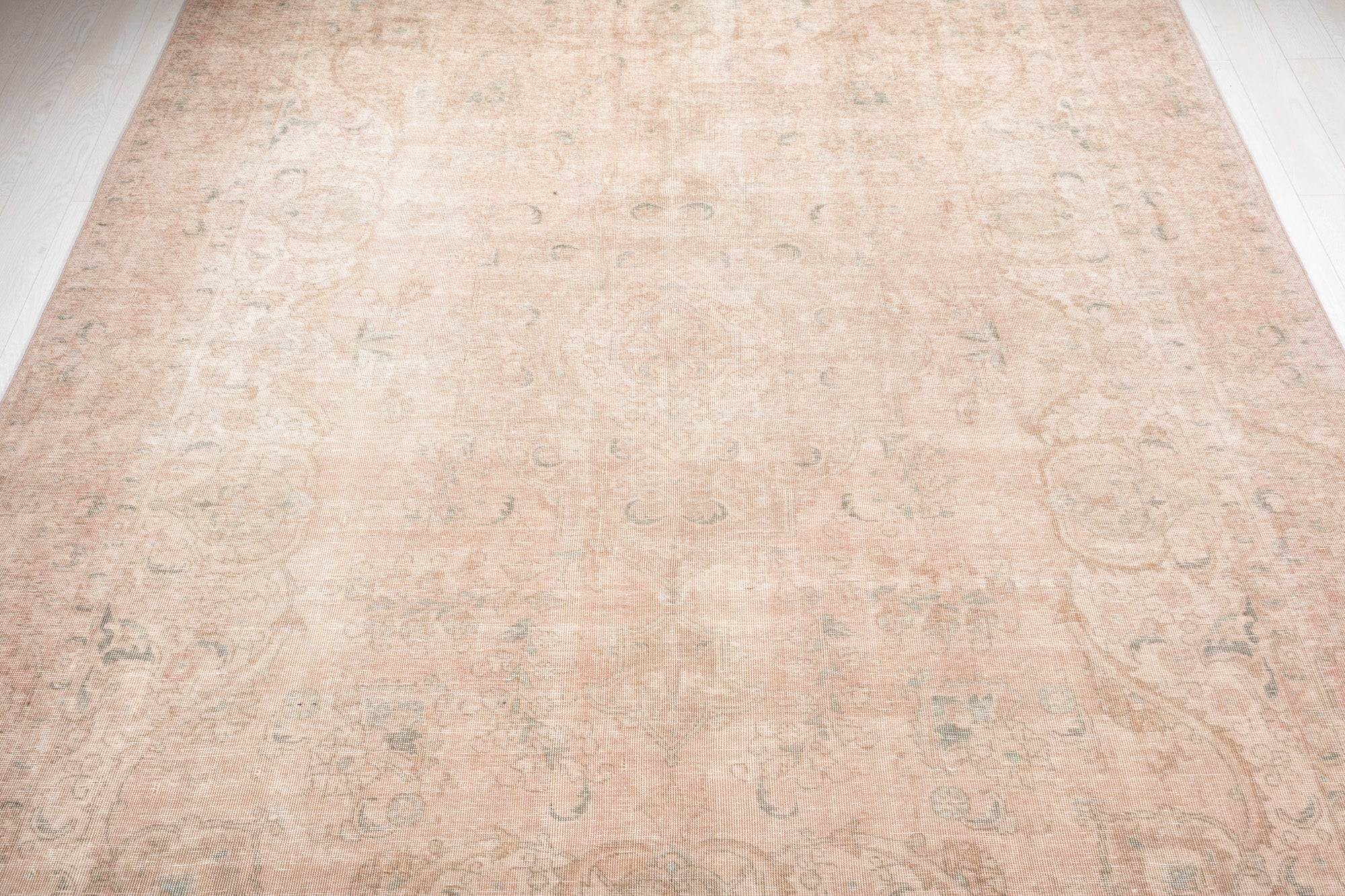 Hand-Knotted Vintage Large Wool Area Rug Faded – 13' x 9' 1" (397 x 278 cm) - Yasi & Fara
