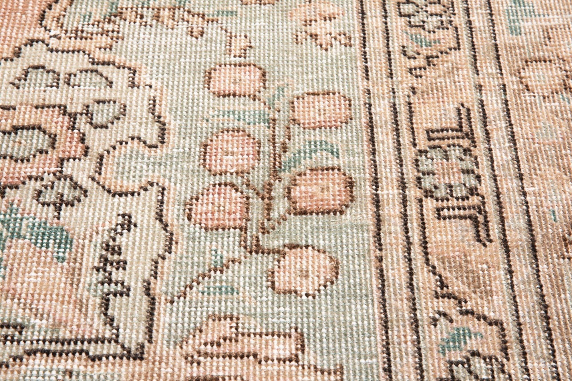 Hand-Knotted Vintage Large Wool Area Rug Faded – 12' 2" x 8' 11" (372 x 273 cm) - Yasi & Fara