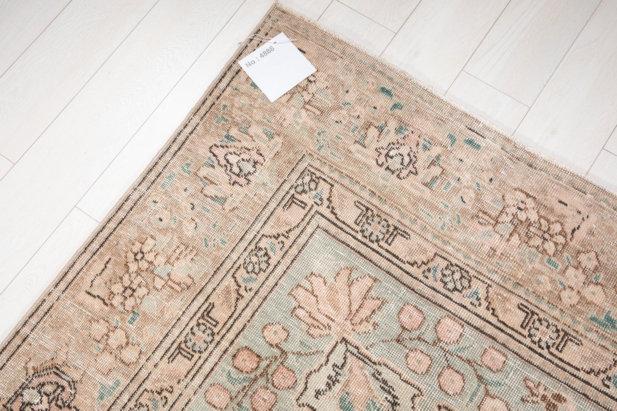 Hand-Knotted Vintage Large Wool Area Rug Faded – 12' 2" x 8' 11" (372 x 273 cm) - Yasi & Fara