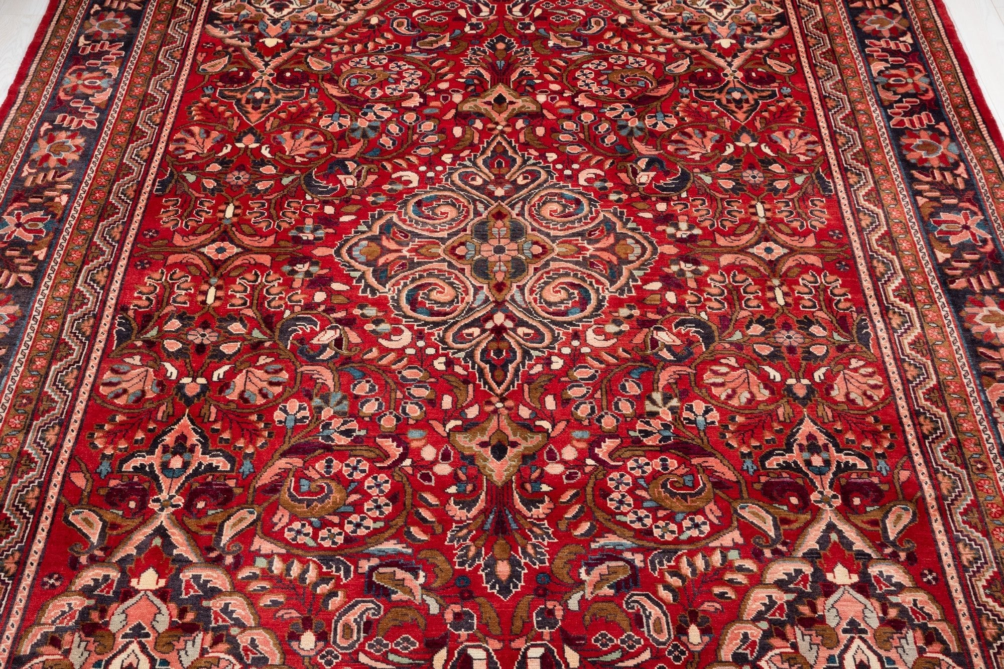 Hand-Knotted Vintage Large Wool Area Rug – 11' 7" x 9' 6" (354 x 290 cm) - Yasi & Fara