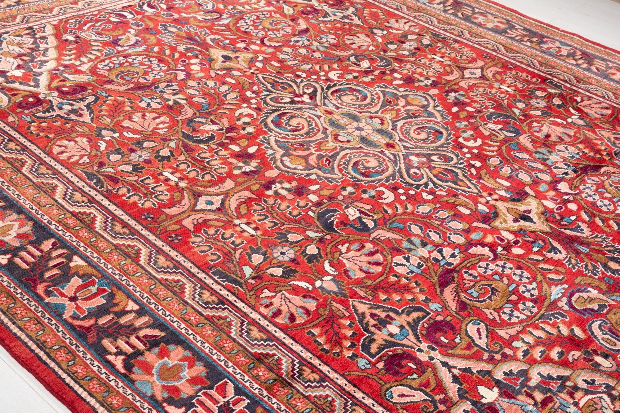 Hand-Knotted Vintage Large Wool Area Rug – 11' 7" x 9' 6" (354 x 290 cm) - Yasi & Fara