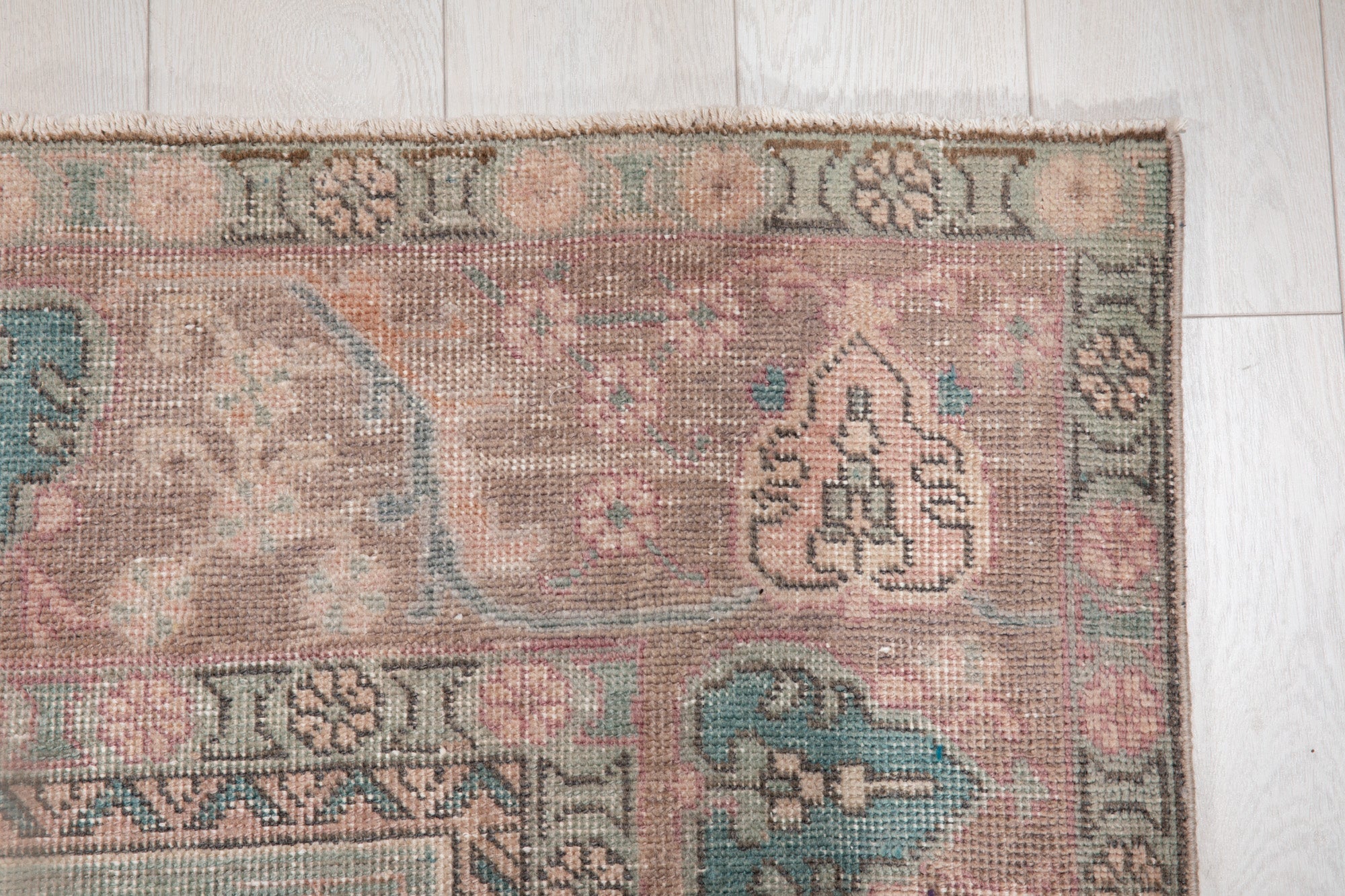 Hand-Knotted Vintage Large Wool Area Rug Faded – 12' 7" x 9' 1" (384 x 278 cm) - Yasi & Fara