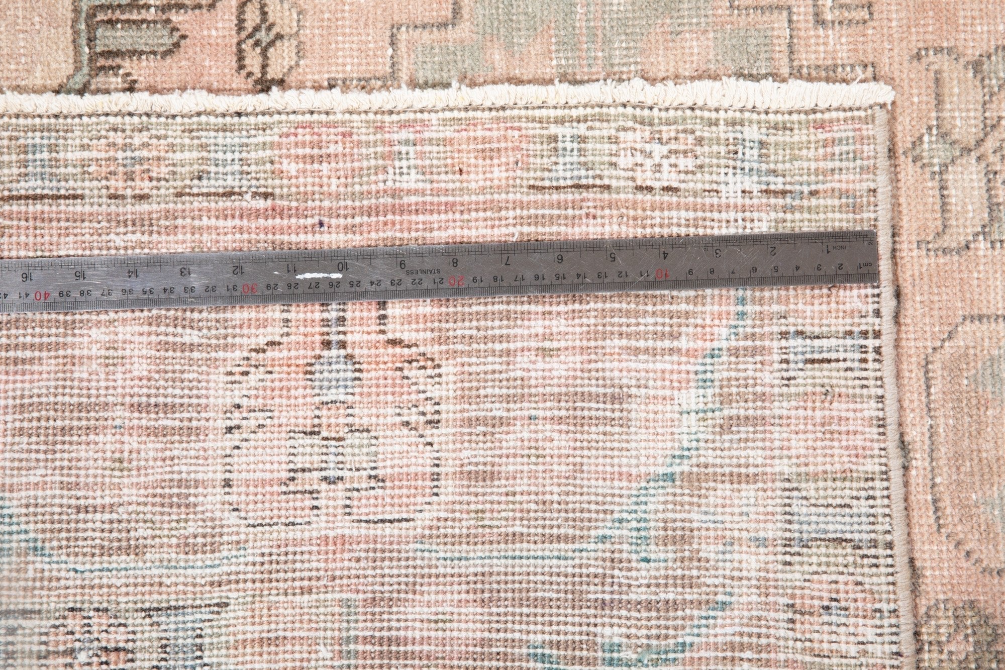 Hand-Knotted Vintage Large Wool Area Rug Faded – 12' 7" x 9' 1" (384 x 278 cm) - Yasi & Fara