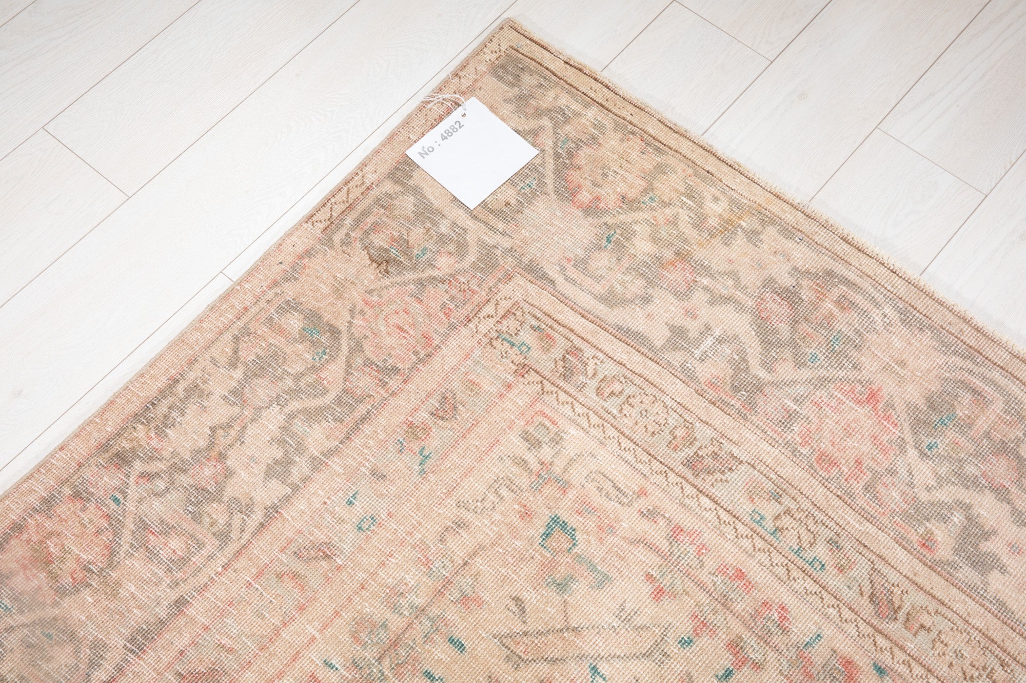 Hand-Knotted Vintage Large Wool Area Rug Faded – 11' 10" x 9' (360 x 275 cm) - Yasi & Fara