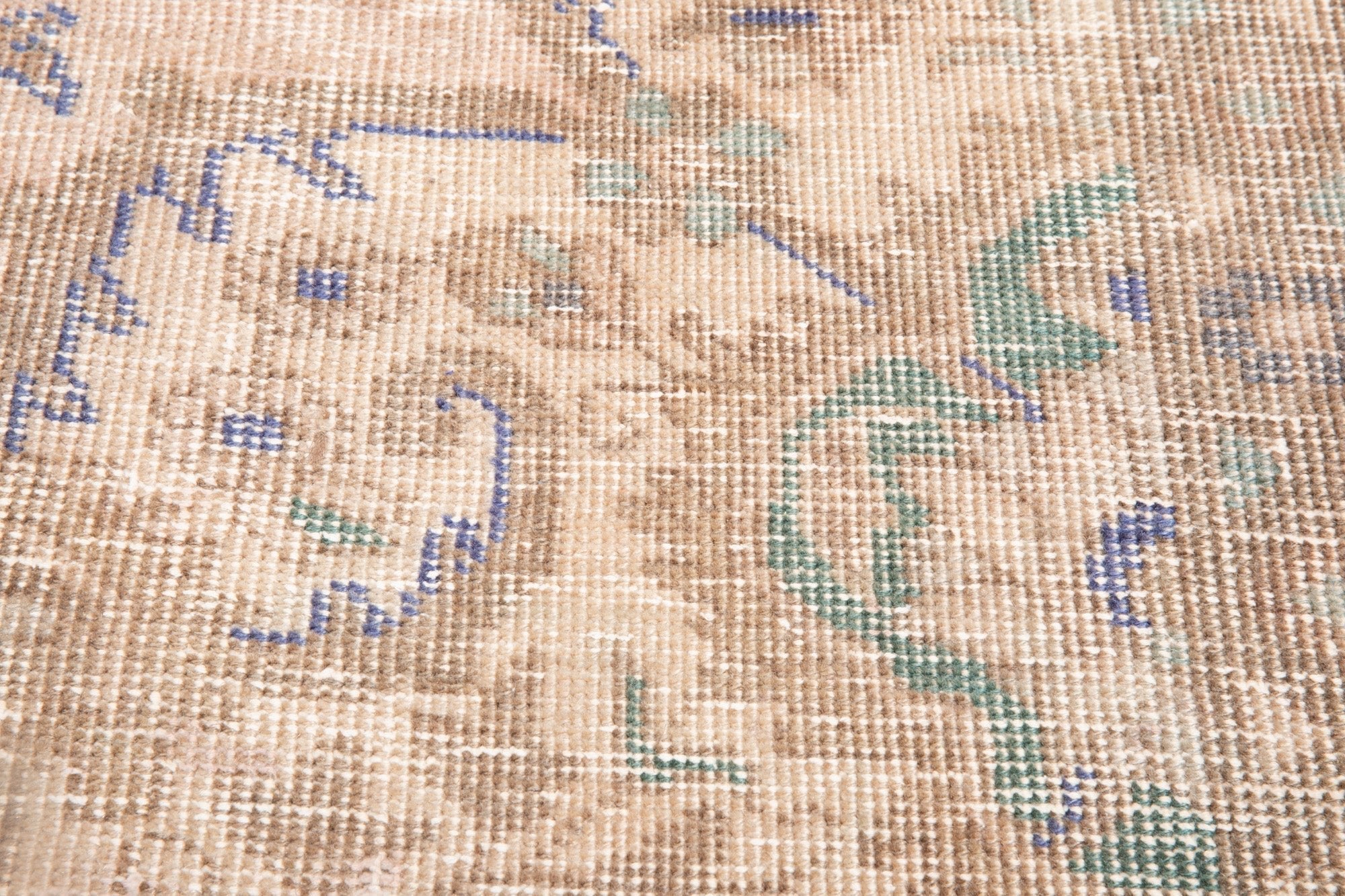 Hand-Knotted Vintage Large Wool Area Rug Faded – 12' 4" x 9' 10" (377 x 299 cm) - Yasi & Fara