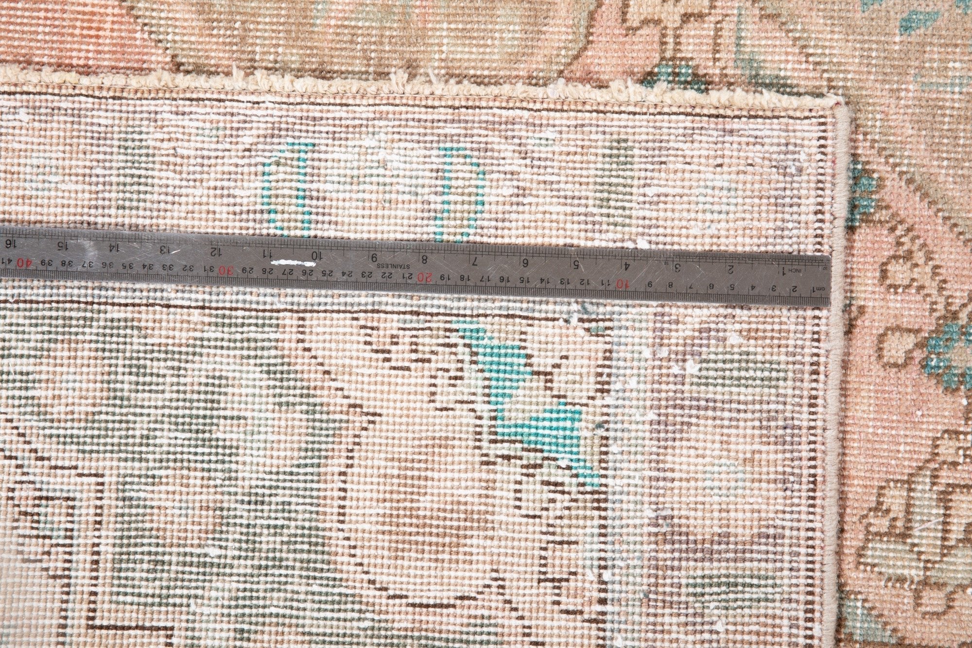 Hand-Knotted Vintage Large Wool Area Rug Faded – 10' 8" x 7' 4" (326 x 225 cm) - Yasi & Fara