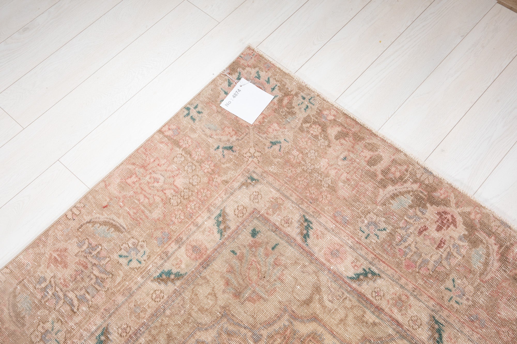 Hand-Knotted Vintage Large Wool Area Rug Faded – 12' x 8' 9" (365 x 266 cm) - Yasi & Fara