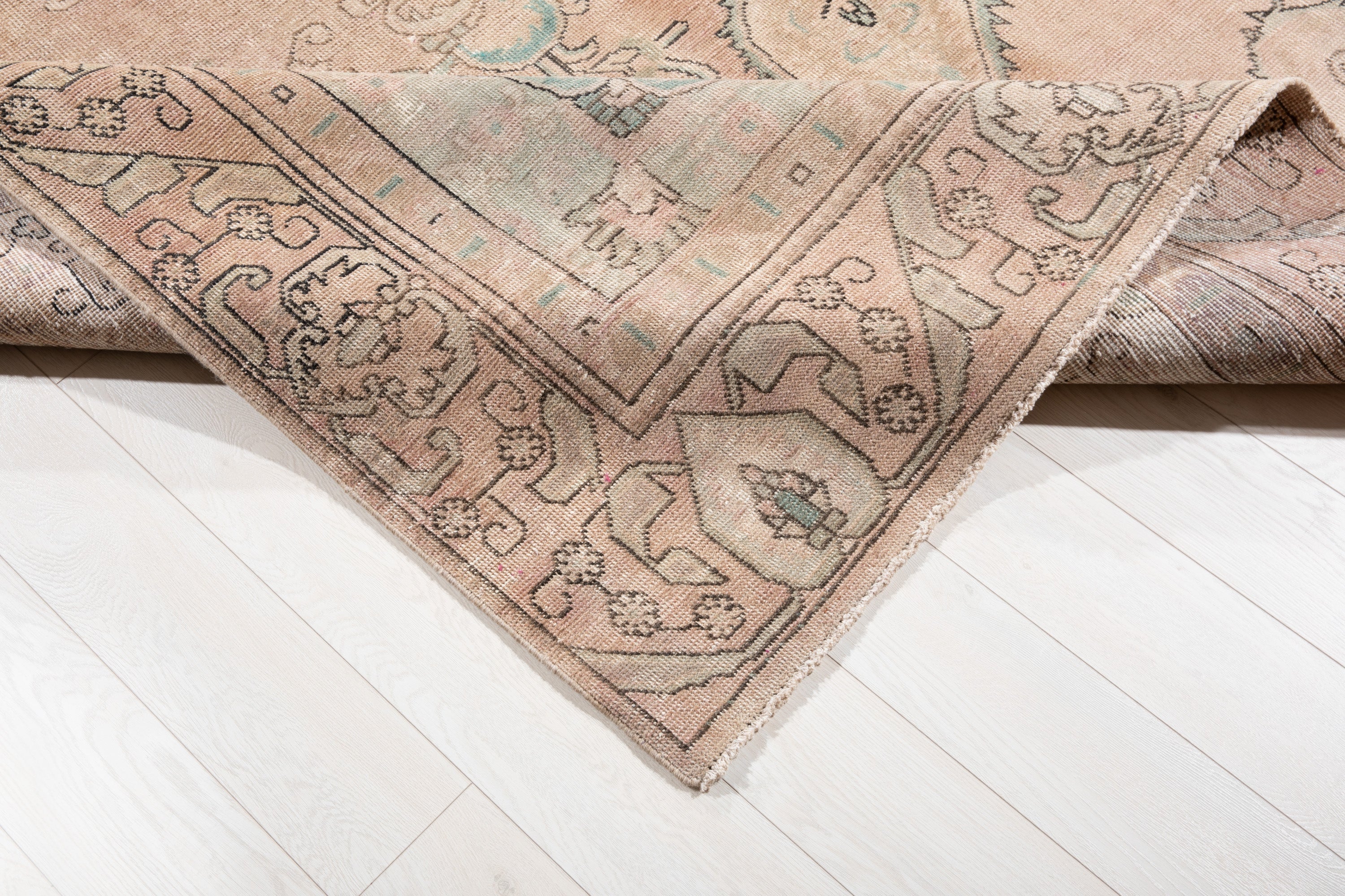 Hand-Knotted Vintage Large Wool Area Rug Faded – 12' 3" x 9' (375 x 275 cm) - Yasi & Fara
