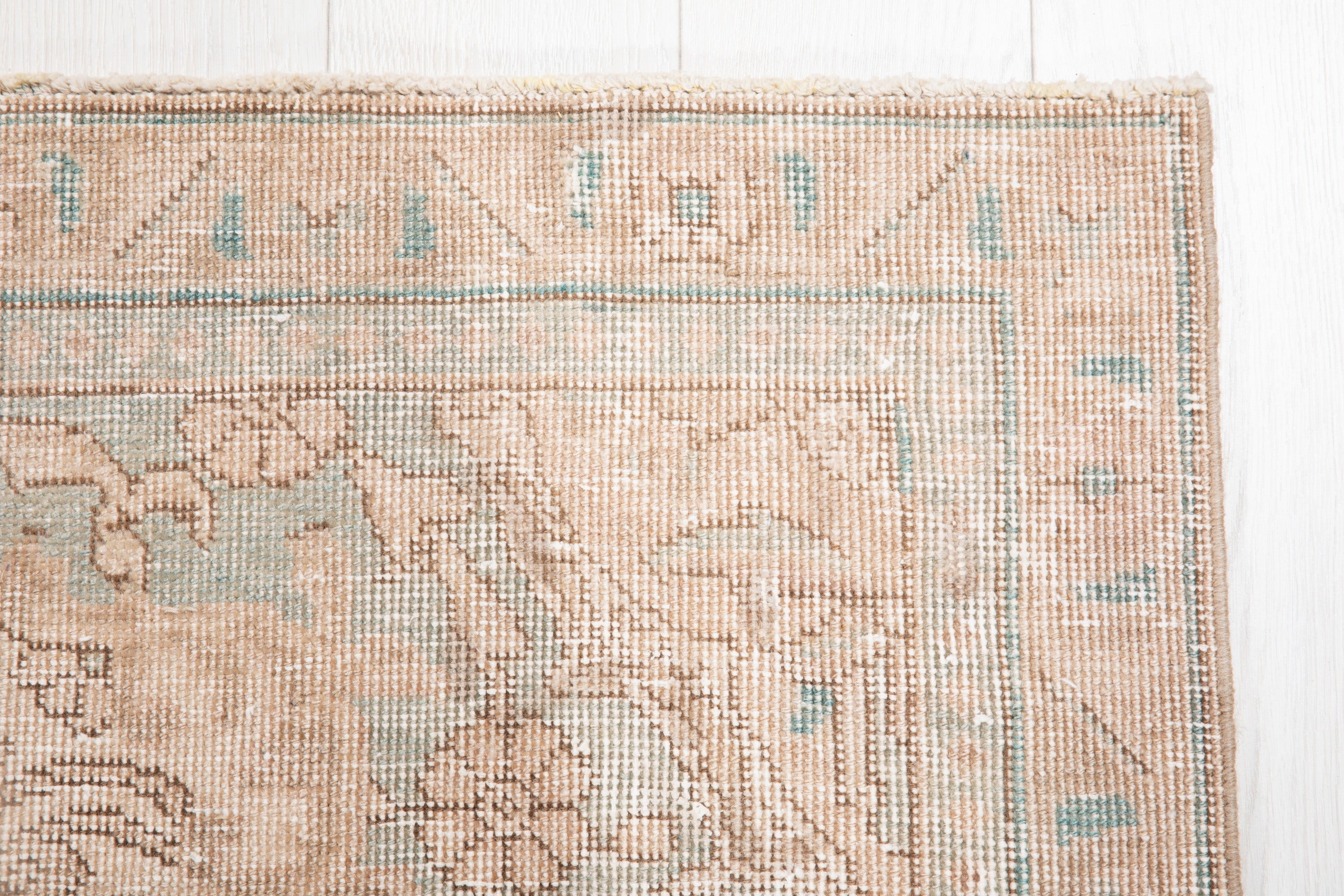 Hand-Knotted Vintage Large Wool Area Rug Faded – 10' 5" x 7' 5" (317 x 226 cm) - Yasi & Fara