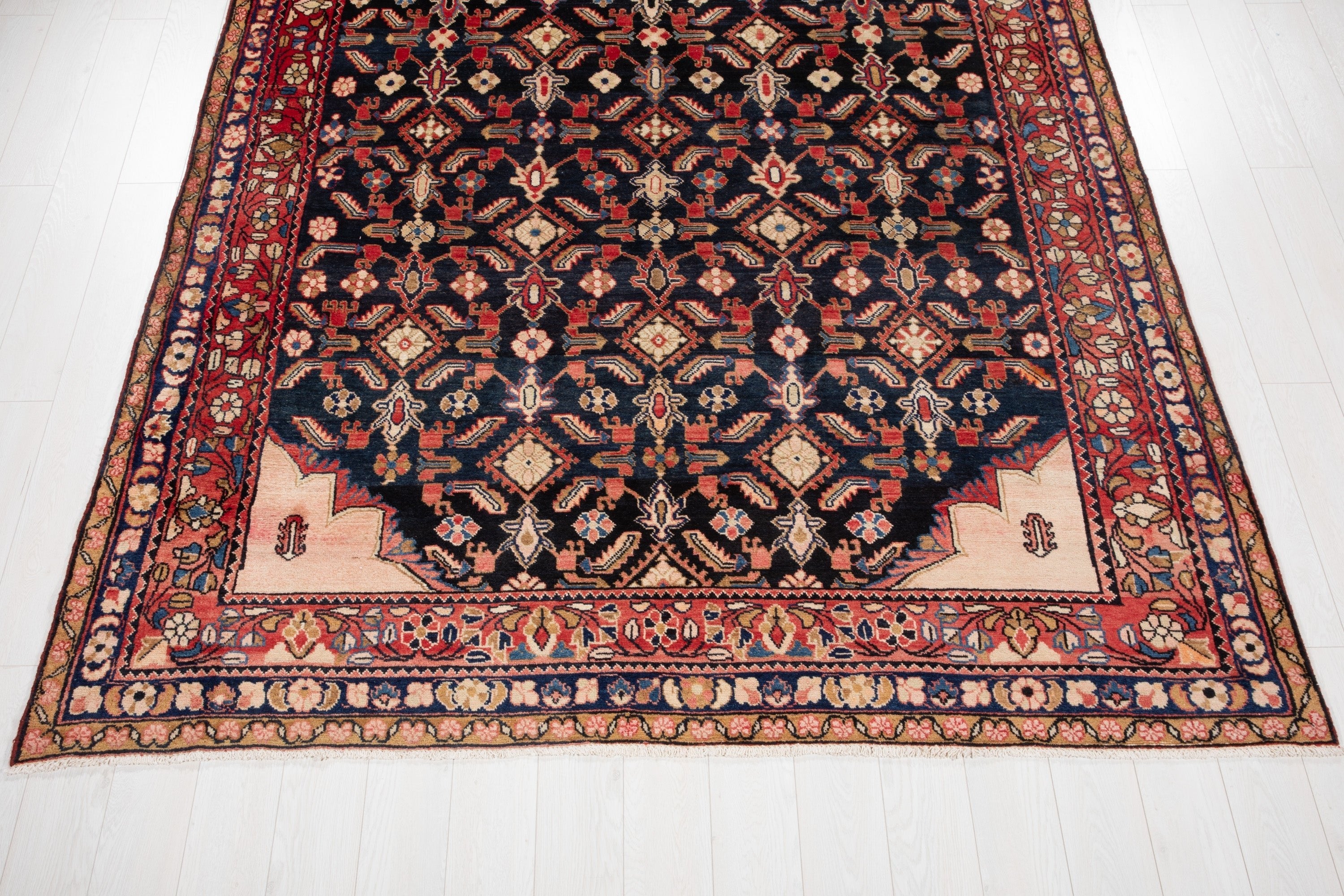 Hand-Knotted Vintage Wool Large Area Rug – 10' 8" x 7' 3" (325 x 221 cm) - Yasi & Fara