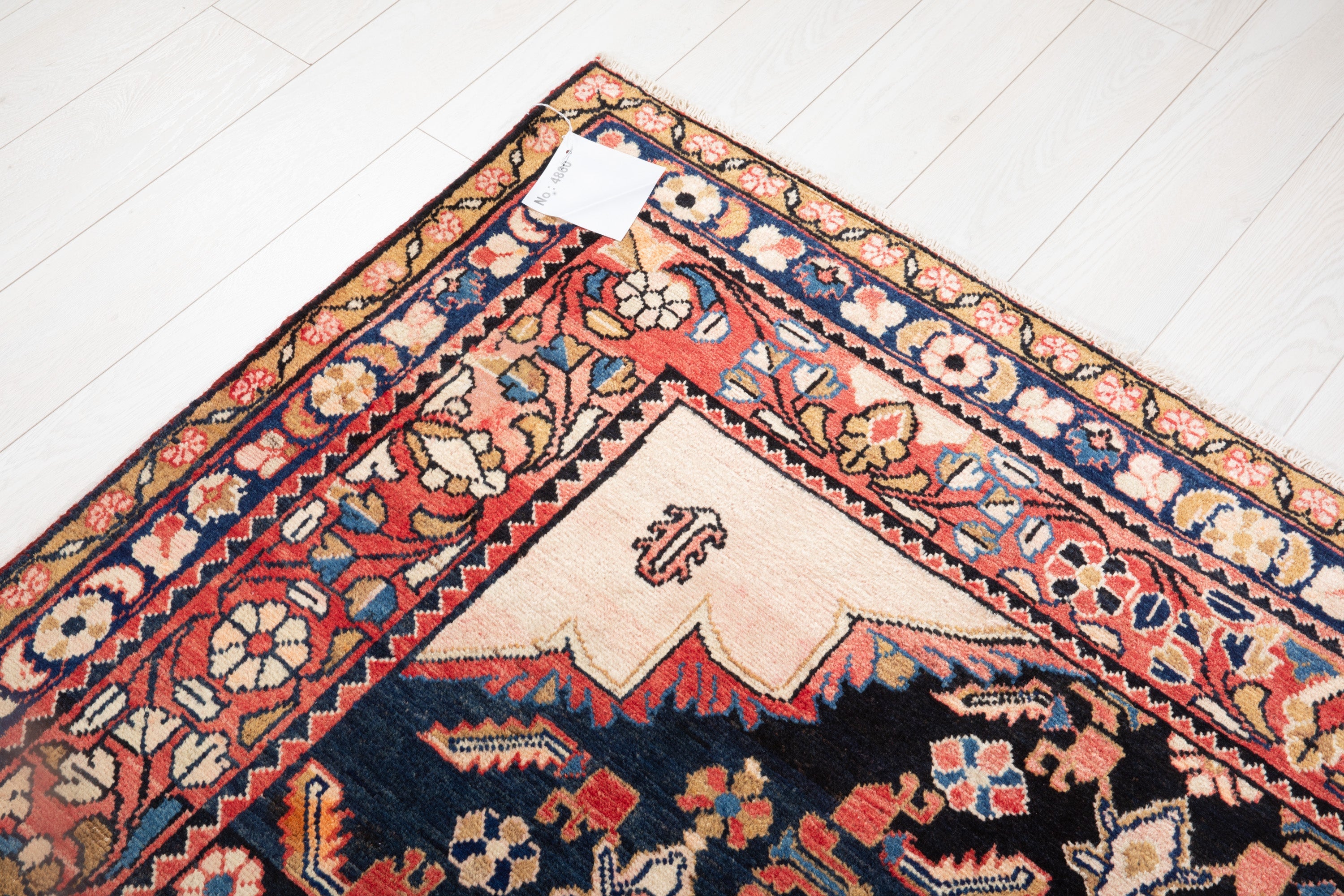 Hand-Knotted Vintage Wool Large Area Rug – 10' 8" x 7' 3" (325 x 221 cm) - Yasi & Fara