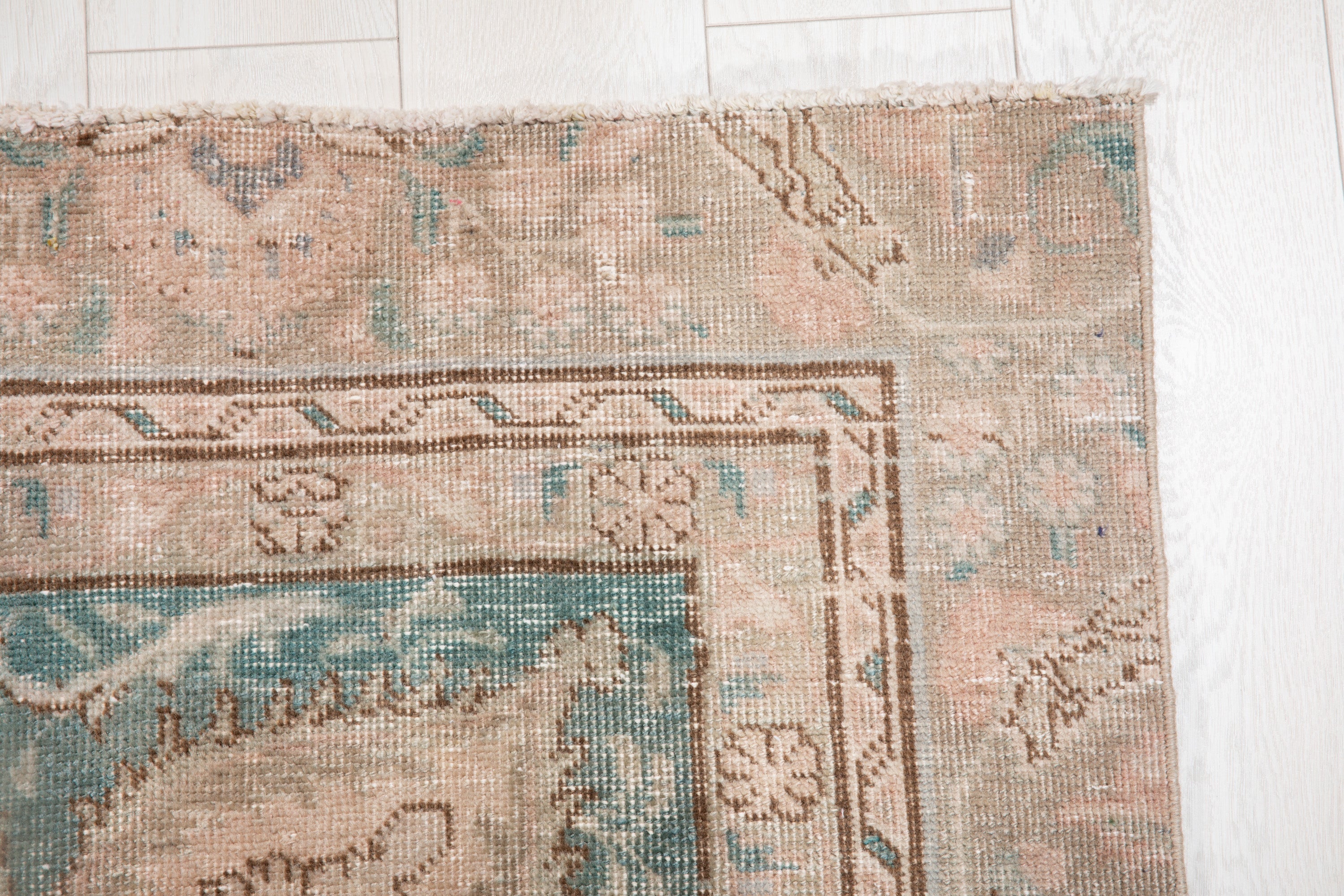 Hand-Knotted Vintage Large Wool Area Rug Faded – 11' 2" x 8' 4" (342 x 254 cm) - Yasi & Fara