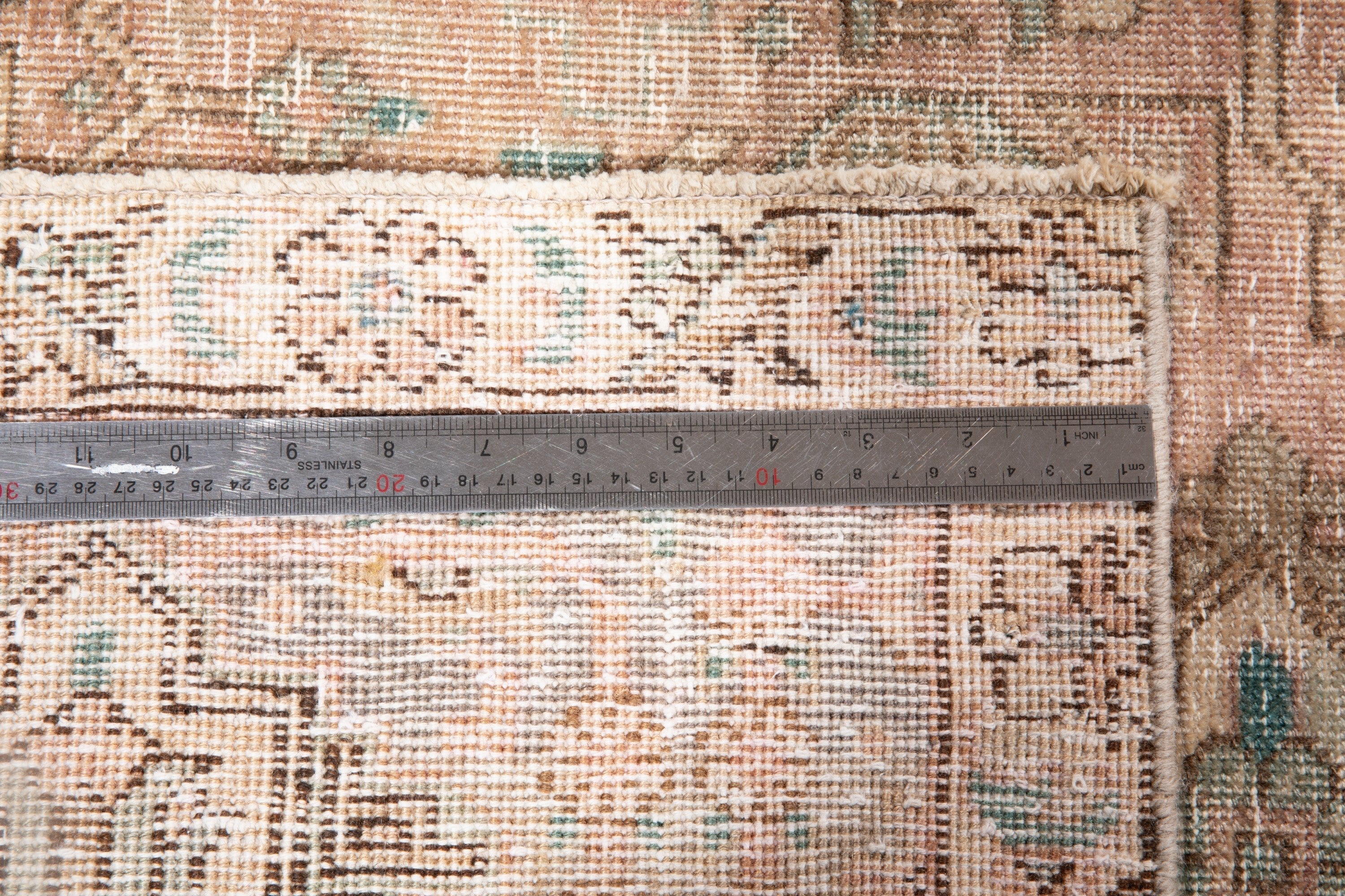 Hand-Knotted Vintage Large Wool Area Rug Faded – 12' 2" x 9' 1" (371 x 278 cm) - Yasi & Fara