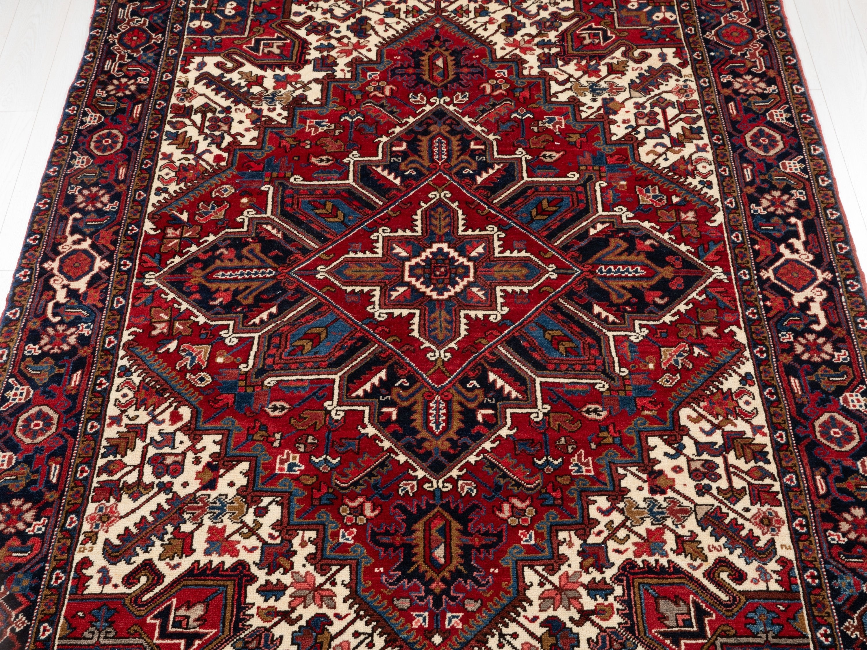 Hand-Knotted Vintage Wool Area Rug – 9' 1" x 6' 4" (278 x 193 cm) - Yasi & Fara