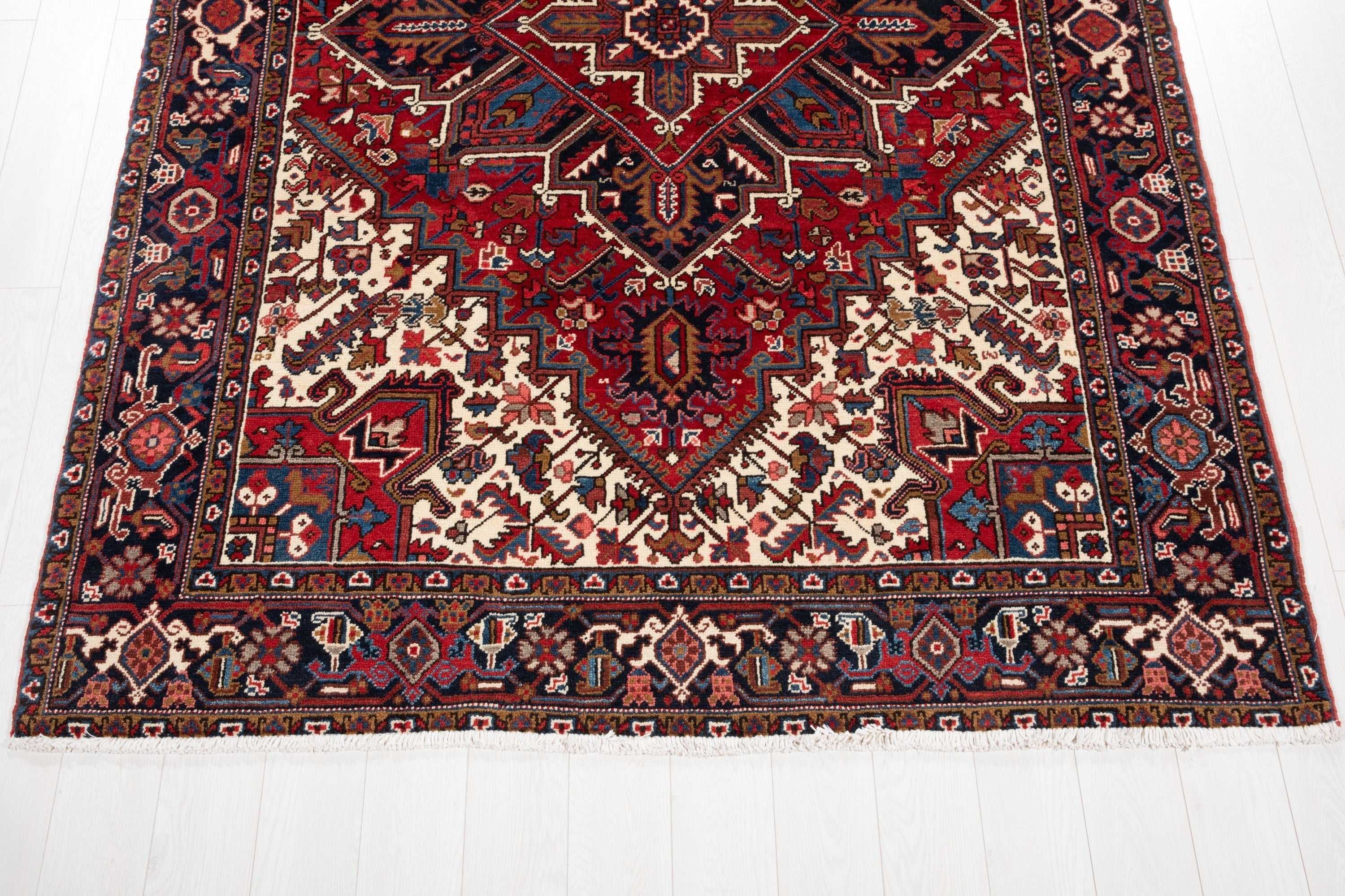 Hand-Knotted Vintage Wool Area Rug – 9' 1" x 6' 4" (278 x 193 cm) - Yasi & Fara