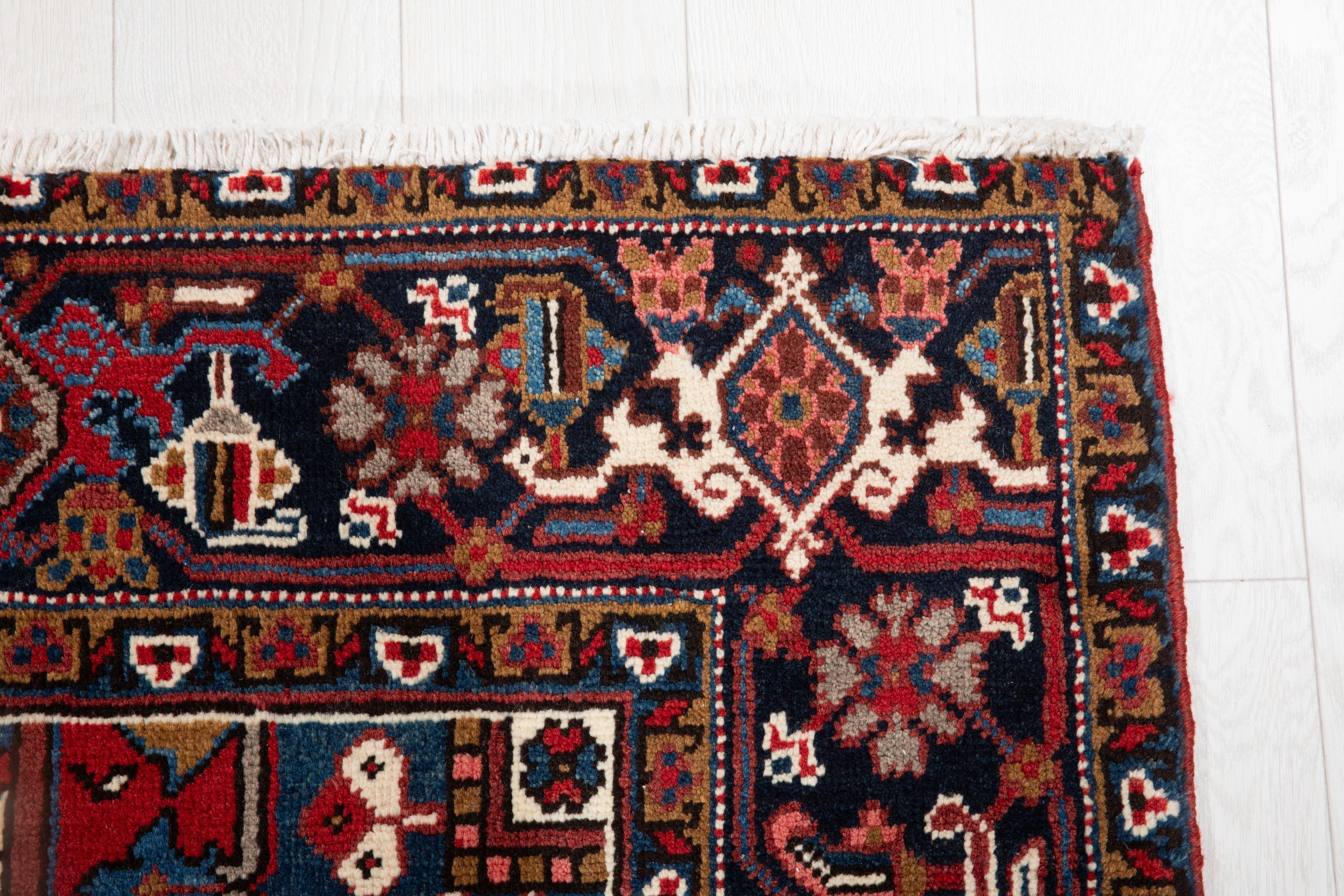 Hand-Knotted Vintage Wool Area Rug – 9' 1" x 6' 4" (278 x 193 cm) - Yasi & Fara