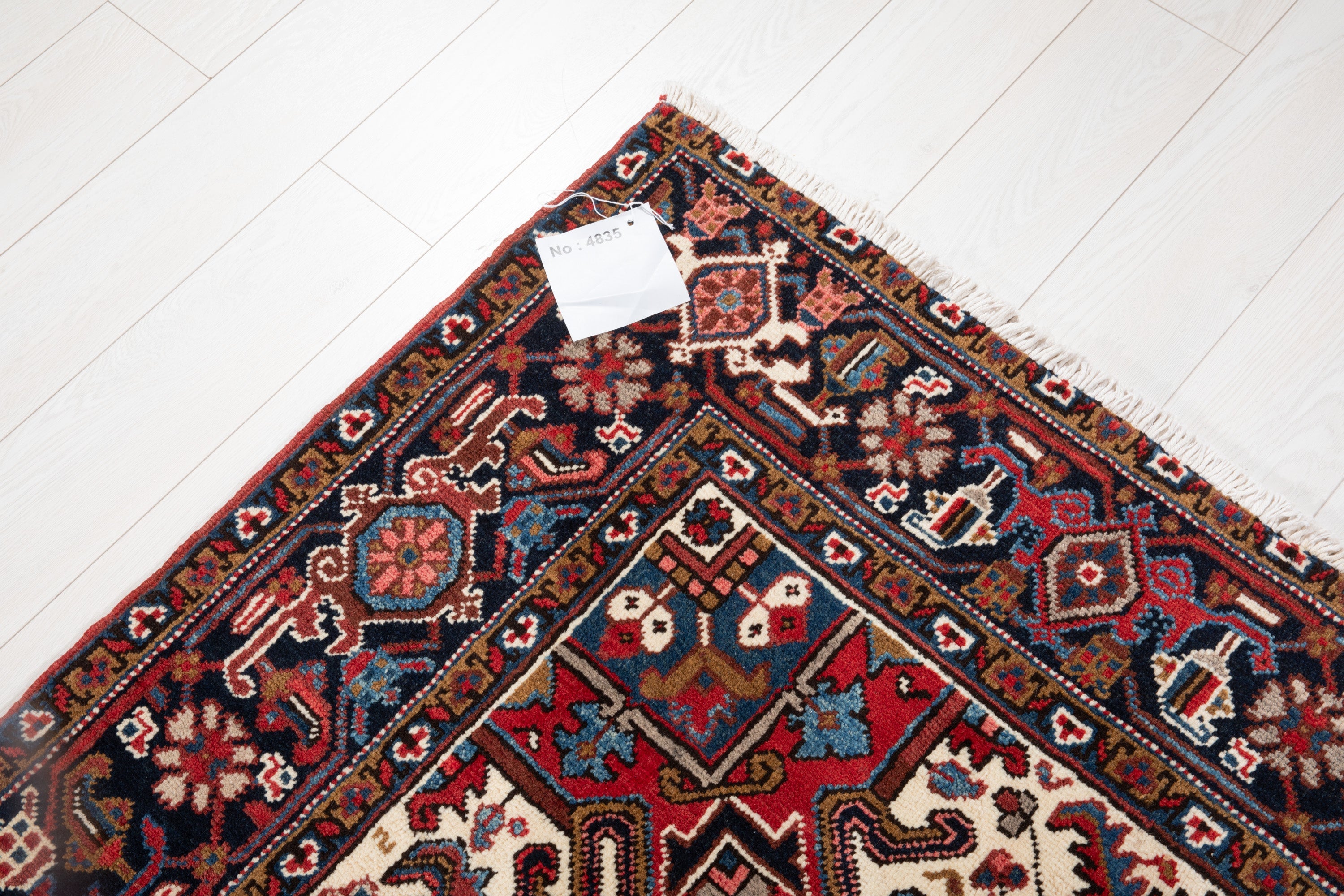 Hand-Knotted Vintage Wool Area Rug – 9' 1" x 6' 4" (278 x 193 cm) - Yasi & Fara