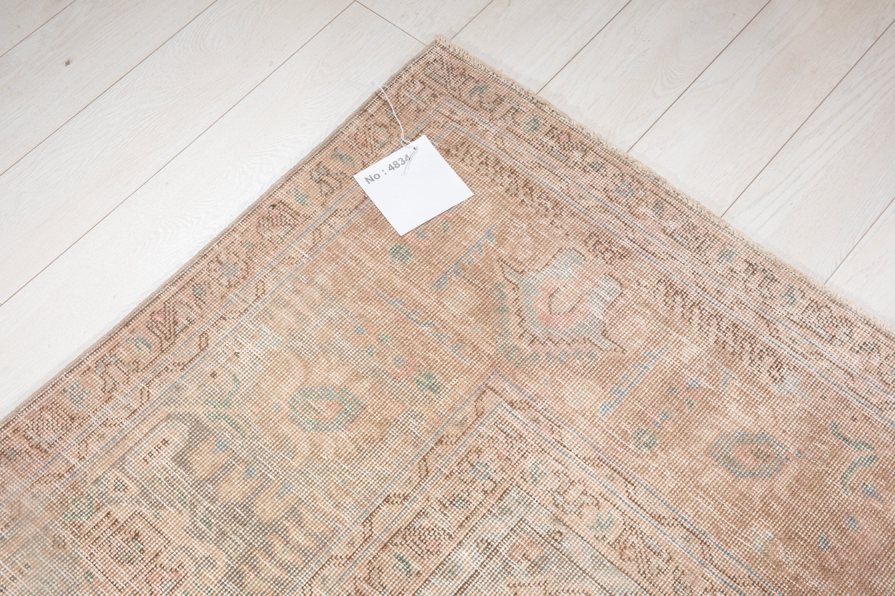 Hand-Knotted Vintage Large Wool Area Rug Faded – 12' 7" x 9' 4" (383 x 285 cm) - Yasi & Fara