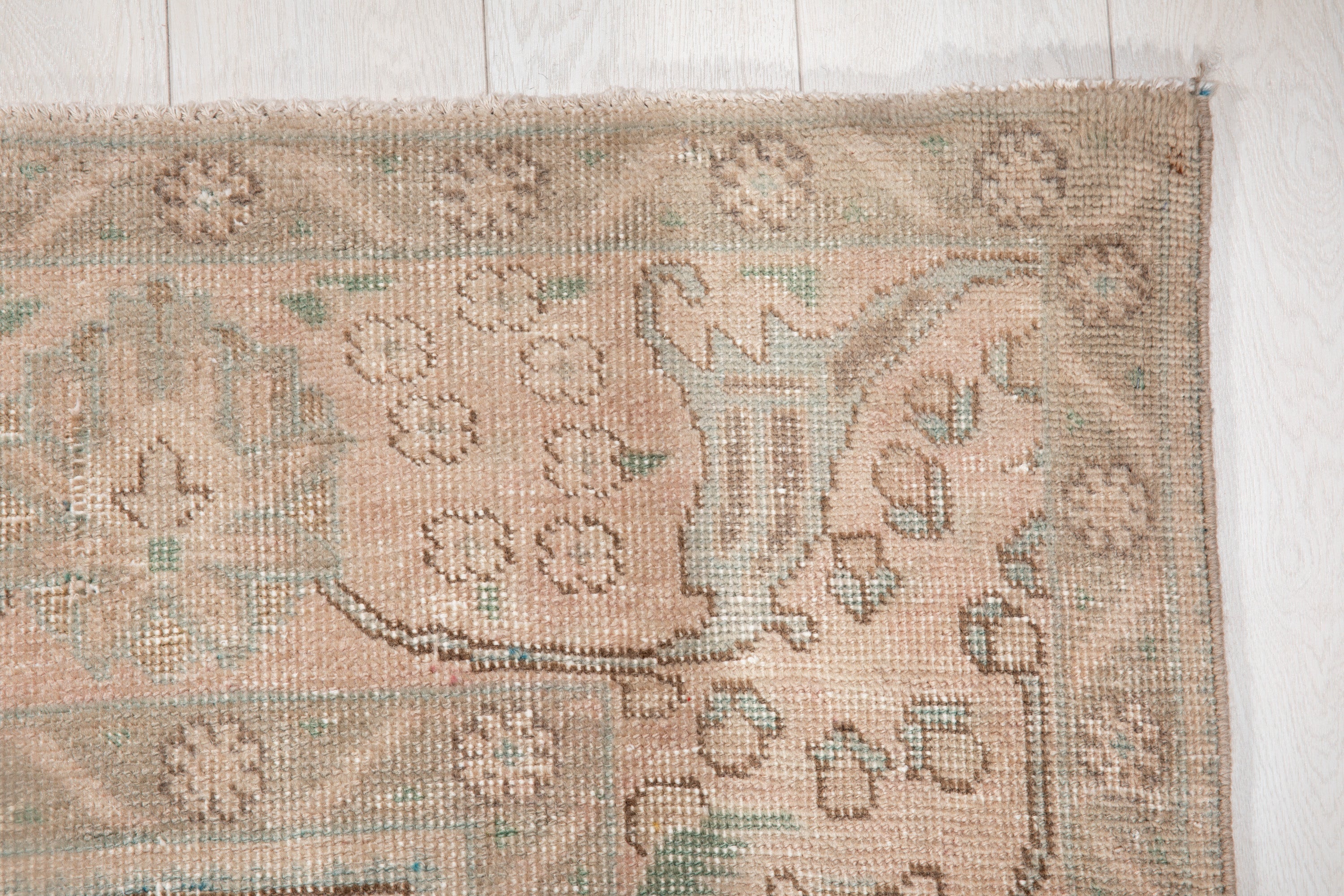 Hand-Knotted Vintage Large Wool Area Rug Faded – 12' 7" x 9' 6" (384 x 290 cm) - Yasi & Fara