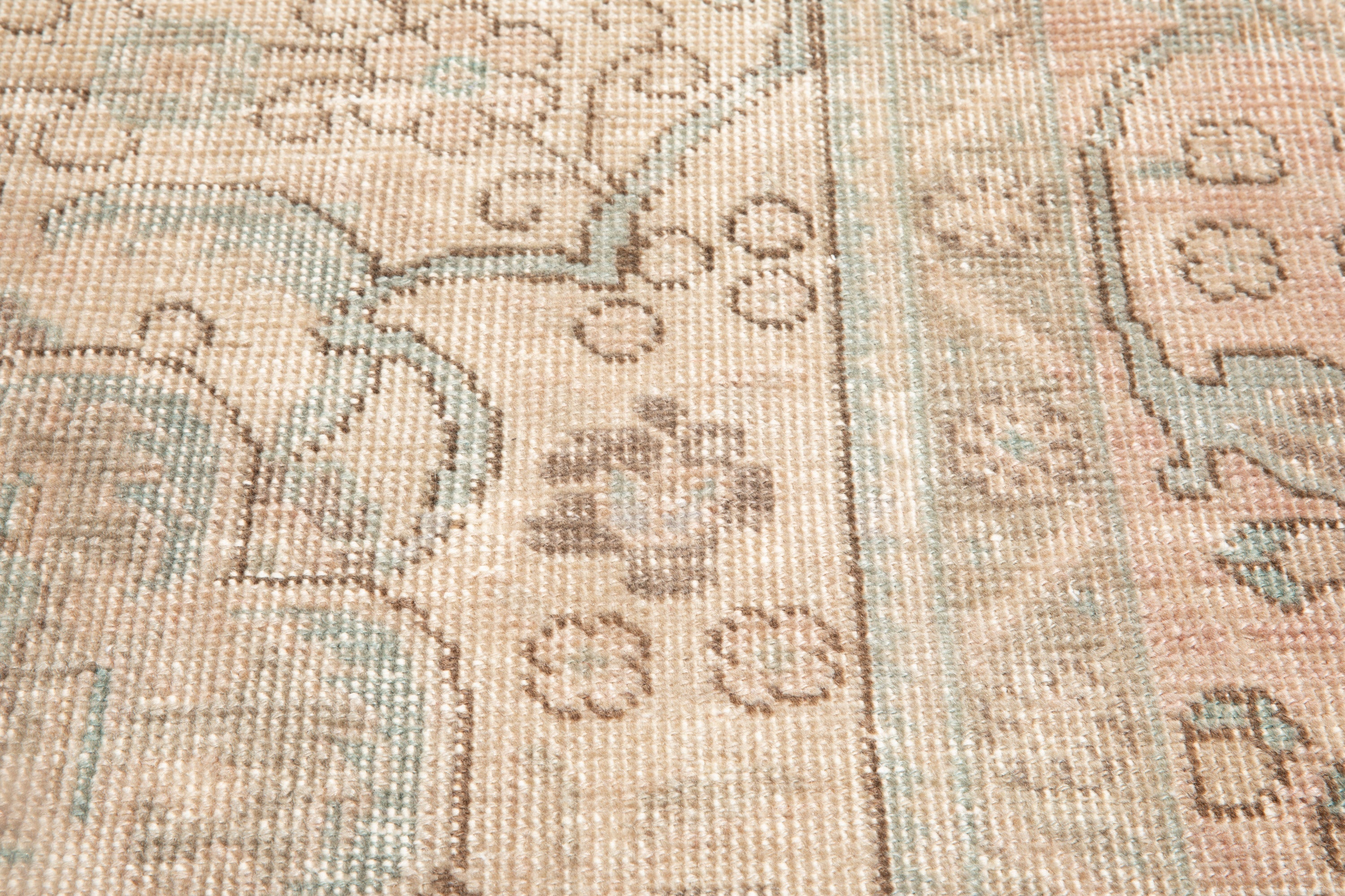 Hand-Knotted Vintage Large Wool Area Rug Faded – 12' 7" x 9' 6" (384 x 290 cm) - Yasi & Fara