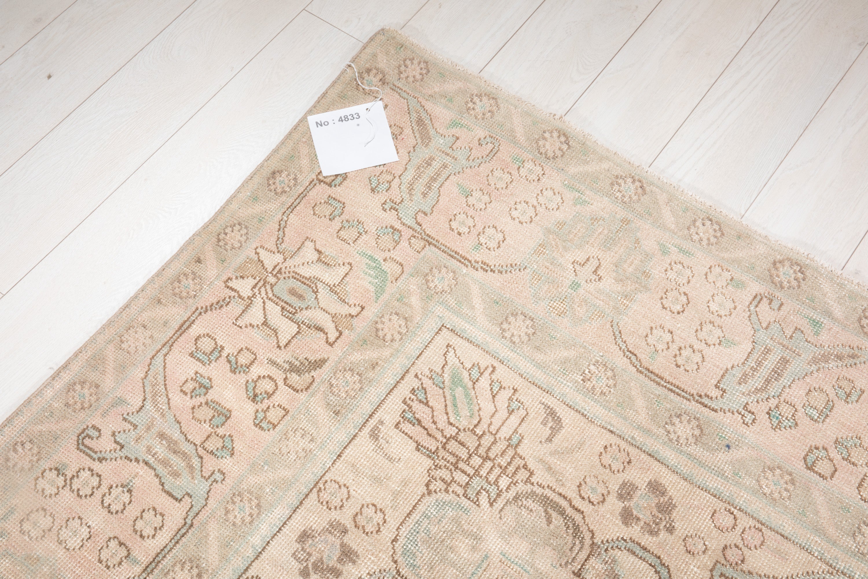 Hand-Knotted Vintage Large Wool Area Rug Faded – 12' 7" x 9' 6" (384 x 290 cm) - Yasi & Fara
