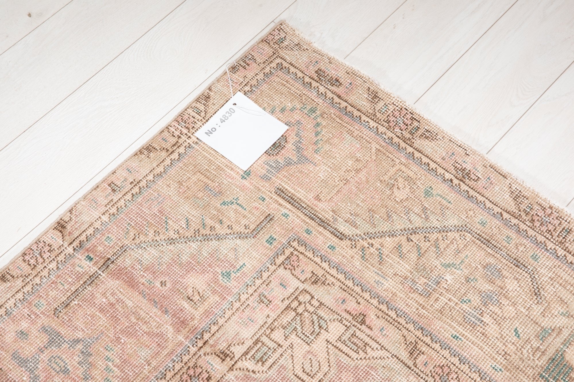 Hand-Knotted Vintage Large Wool Area Rug Faded – 12' 9" x 9' 10" (389 x 300 cm) - Yasi & Fara