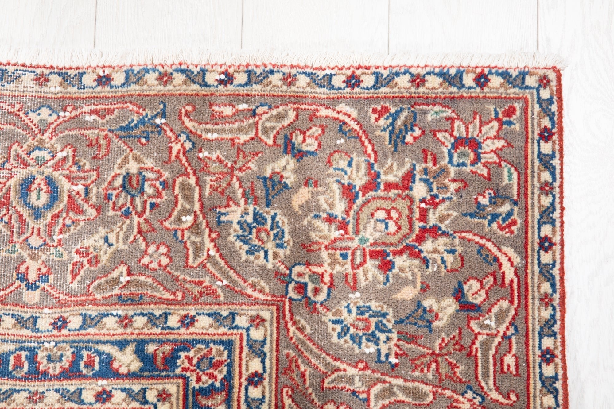 Hand-Knotted Vintage Large Wool Area Rug Faded – 10' 11" x 7' 7" (332 x 231 cm) - Yasi & Fara