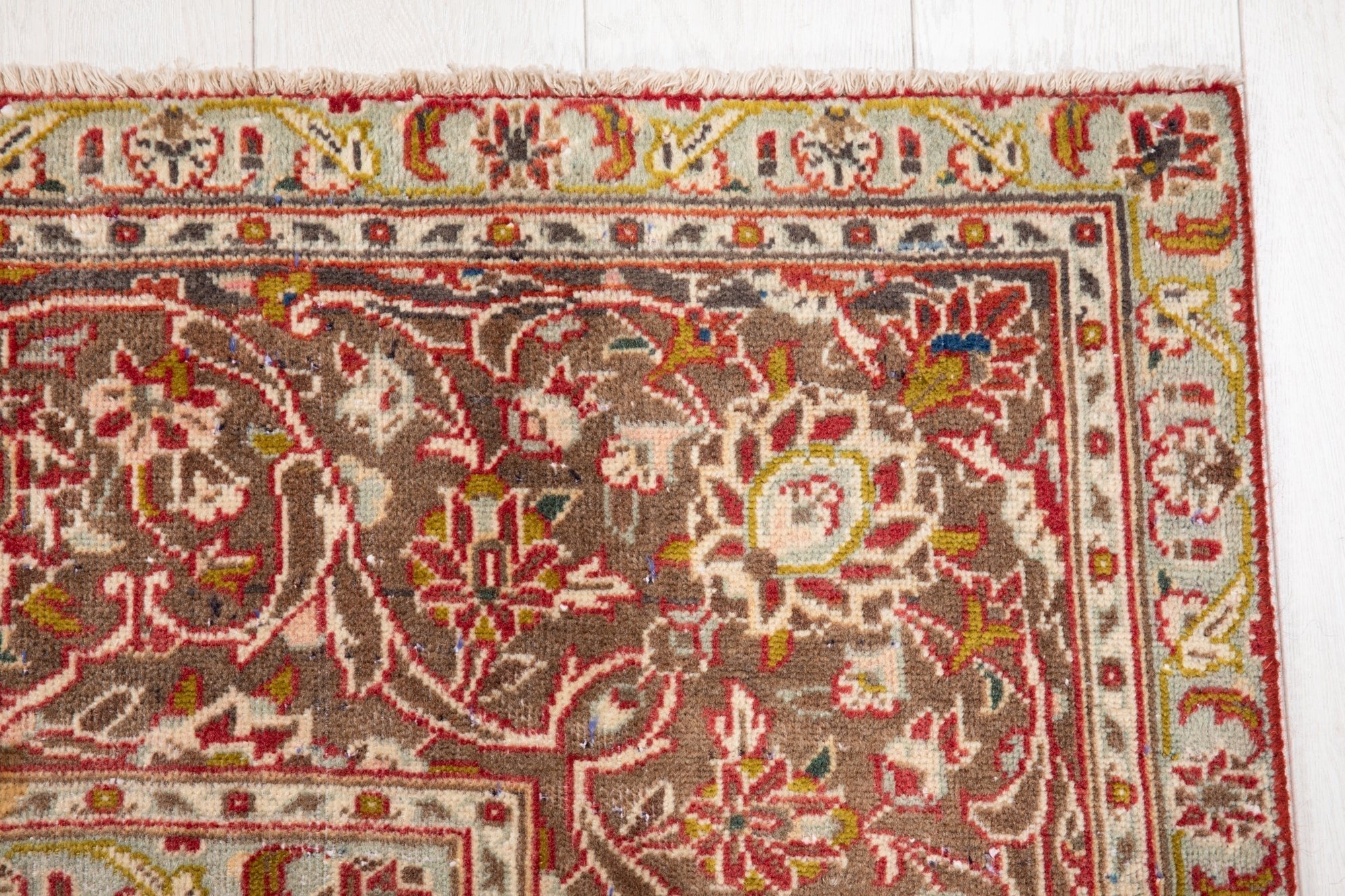 Hand-Knotted Vintage Large Wool Area Rug Faded – 10' 9" x 7' 10" (329 x 240 cm) - Yasi & Fara