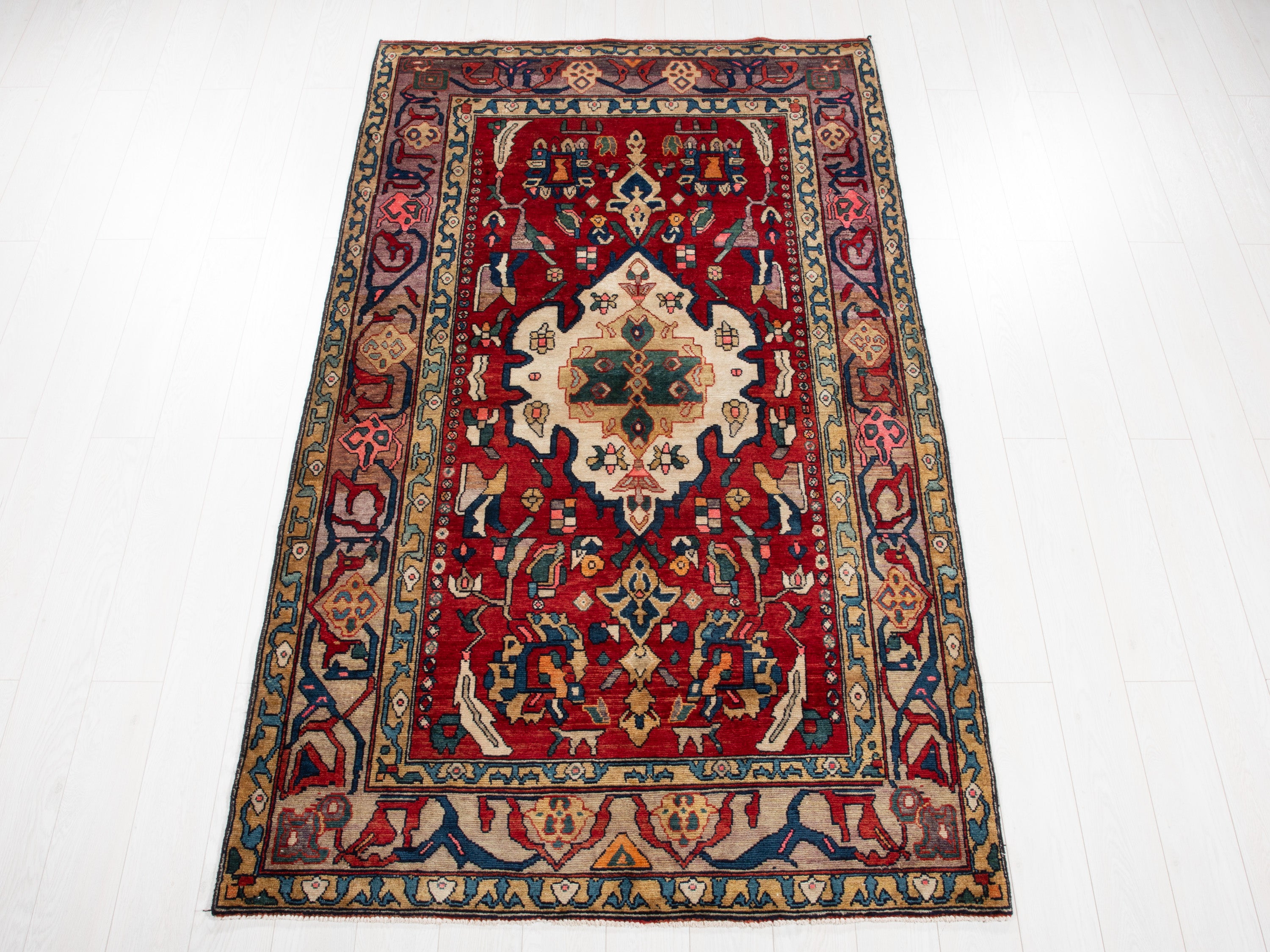 8' 1" x 4' 9" Excellent Hand-Knotted Antique Collectible Tribal Rug - Yasi & Fara