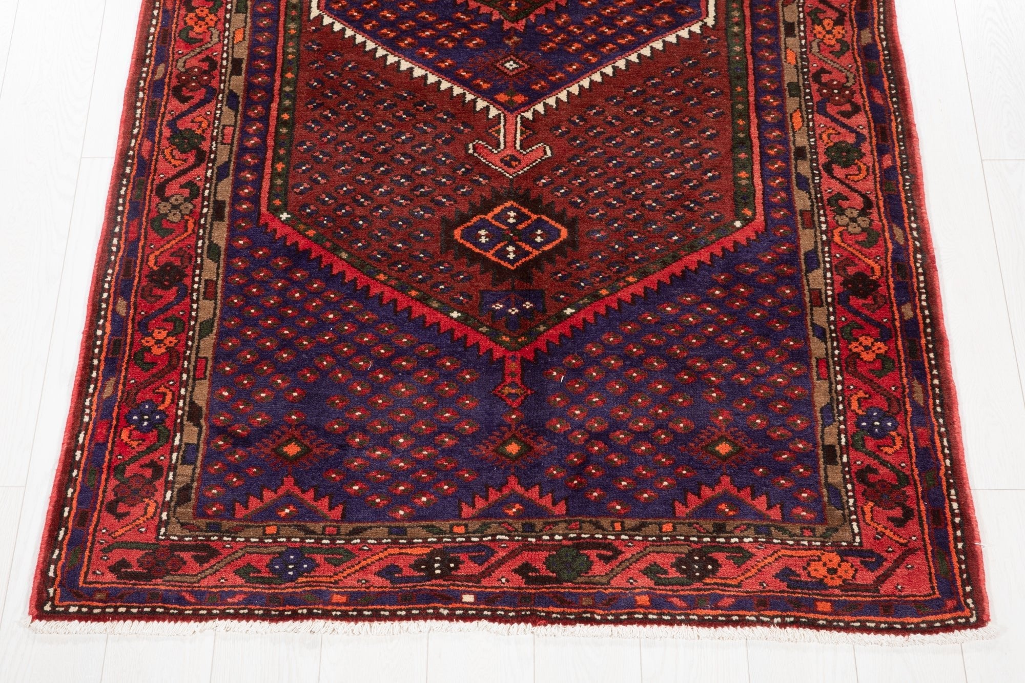 Hand-Knotted Vintage Wool Area Rug – 7' 6" x 4' 3" (229 × 130 cm) - Yasi & Fara
