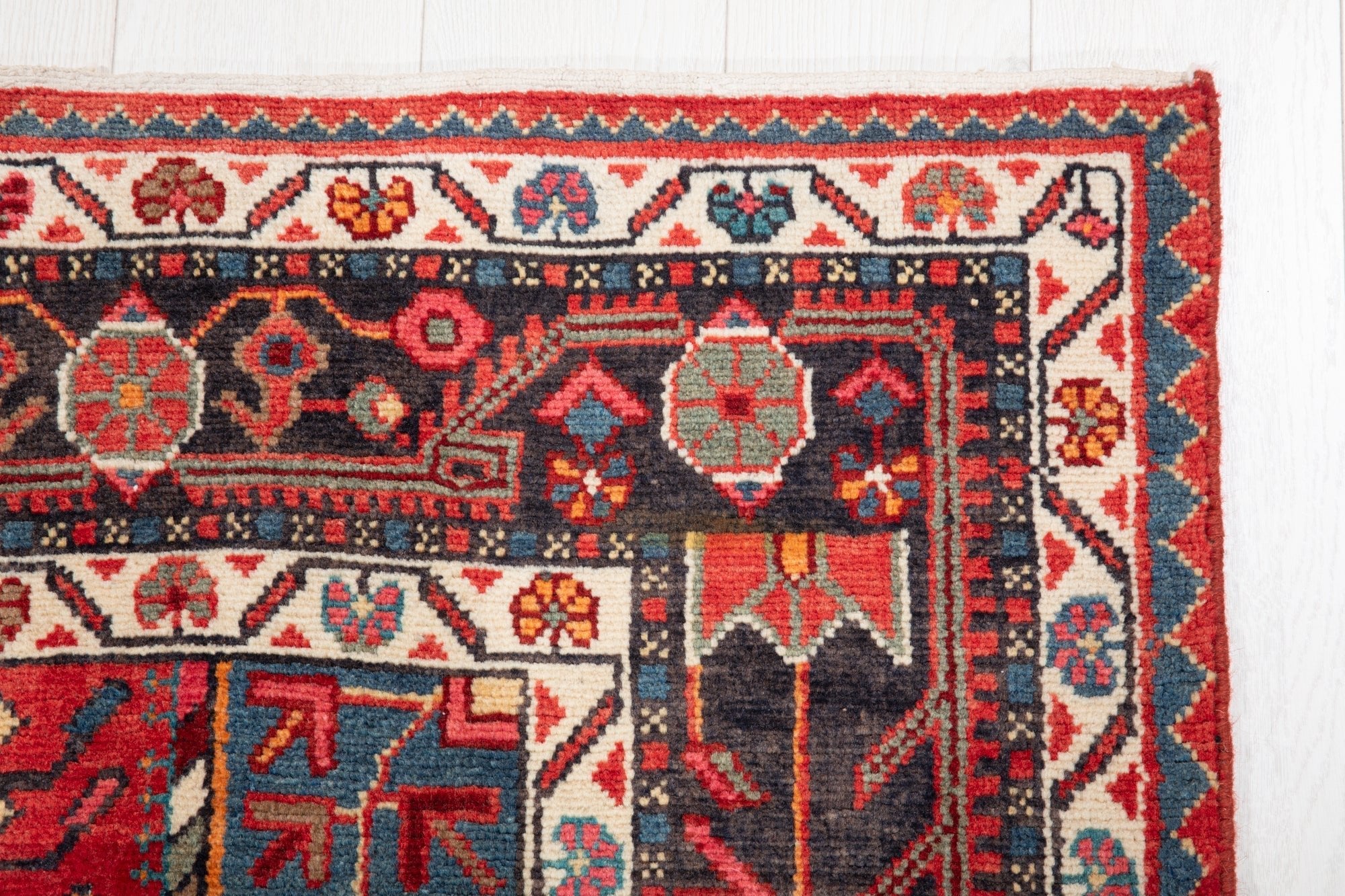 Hand-Knotted Vintage Wool Area Rug – 11' 3" x 5' 2" (342 × 157 cm) - Yasi & Fara