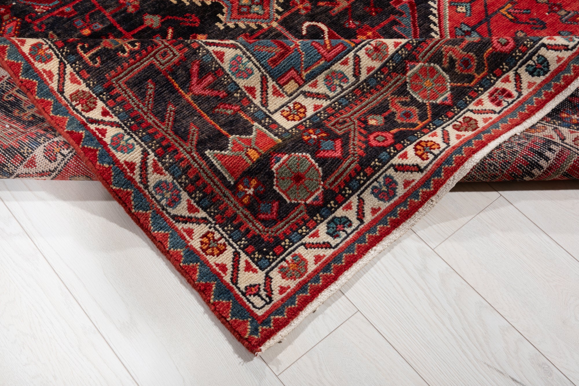 Hand-Knotted Vintage Wool Area Rug – 11' 3" x 5' 2" (342 × 157 cm) - Yasi & Fara