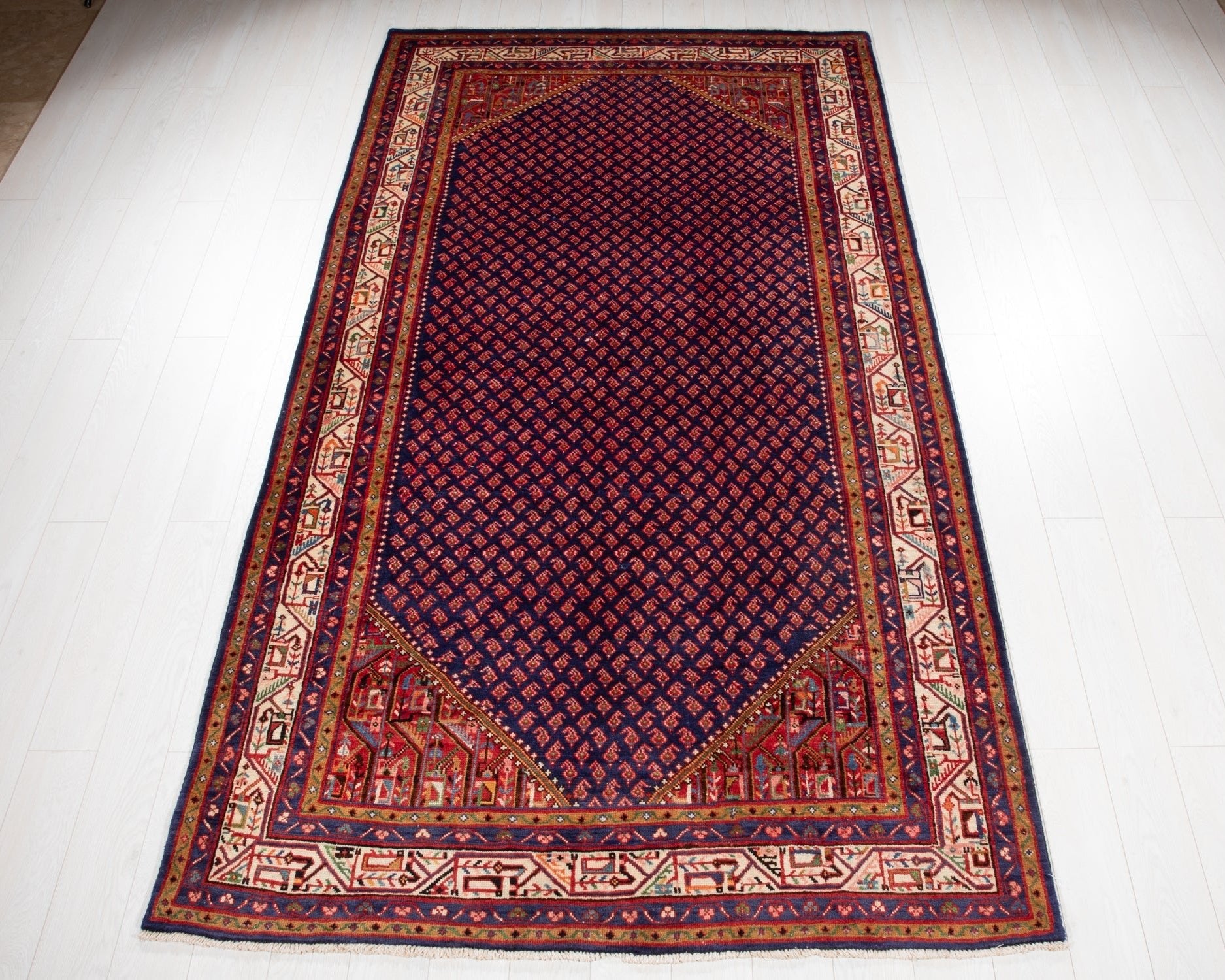 Hand-Knotted Vintage Wool Area Rug – 10' 4" x 5' 6" (315 × 168 cm) - Yasi & Fara