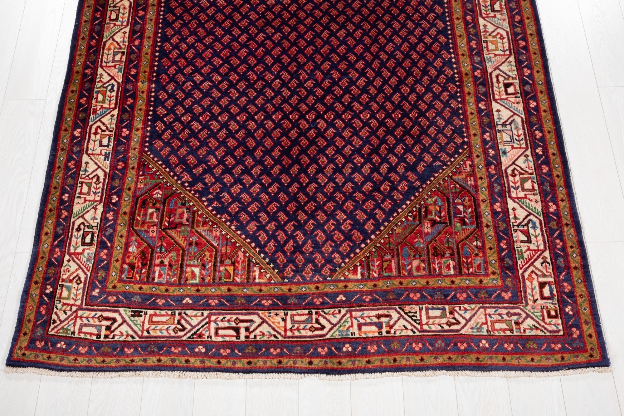 Hand-Knotted Vintage Wool Area Rug – 10' 4" x 5' 6" (315 × 168 cm) - Yasi & Fara