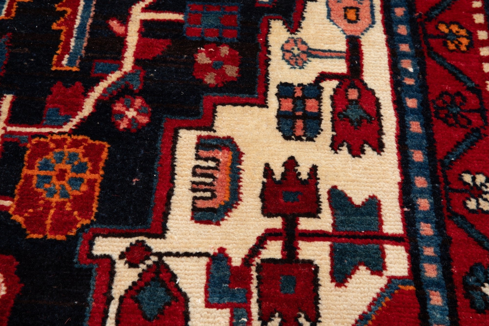 Hand-Knotted Vintage Wool Area Rug – 9' 7" x 4' 11" (292 × 151 cm) - Yasi & Fara
