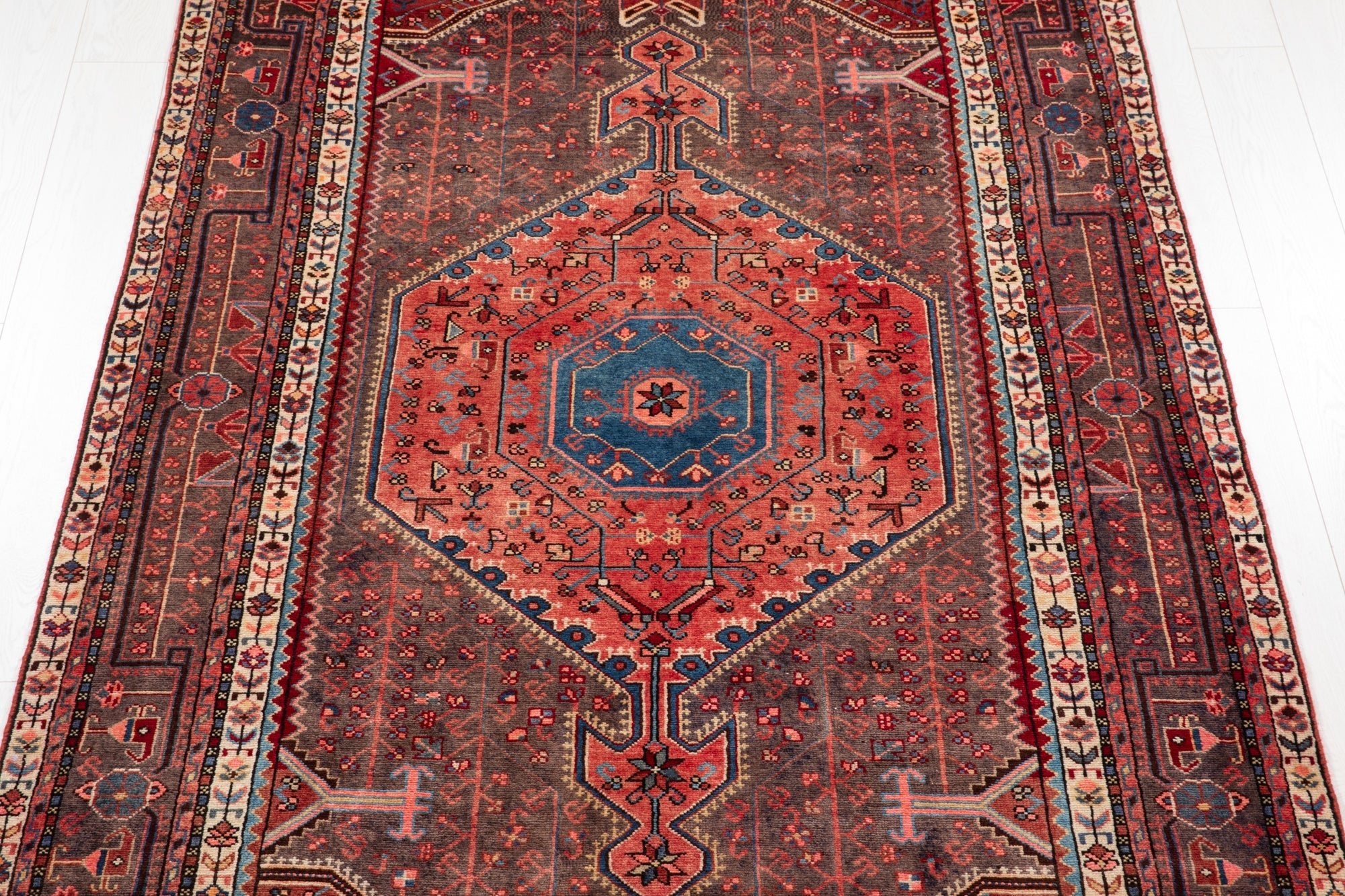 Hand-Knotted Vintage Wool Area Rug – 10' 7" x 5' 1" (323 × 154 cm) - Yasi & Fara