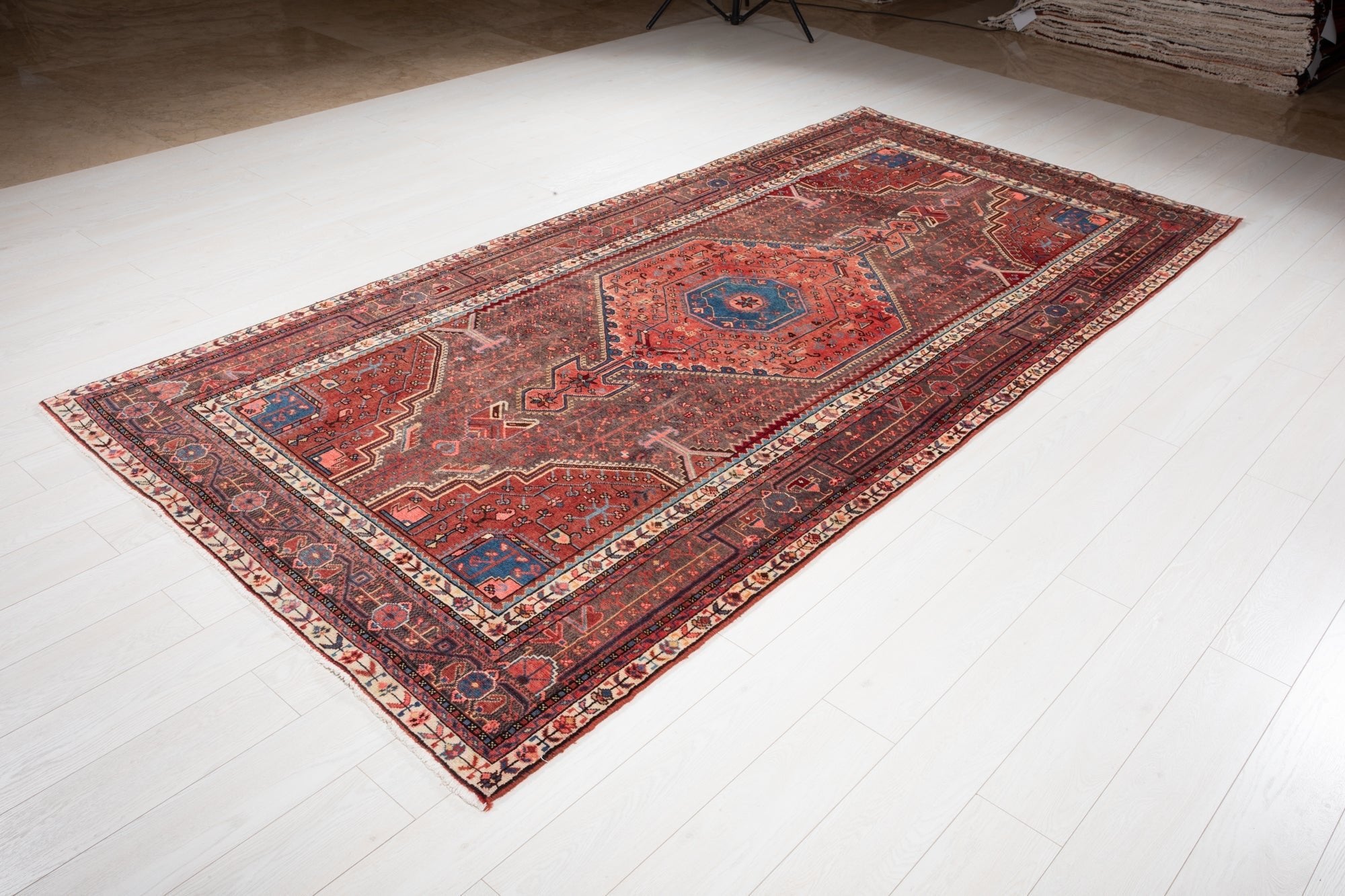 Hand-Knotted Vintage Wool Area Rug – 10' 7" x 5' 1" (323 × 154 cm) - Yasi & Fara