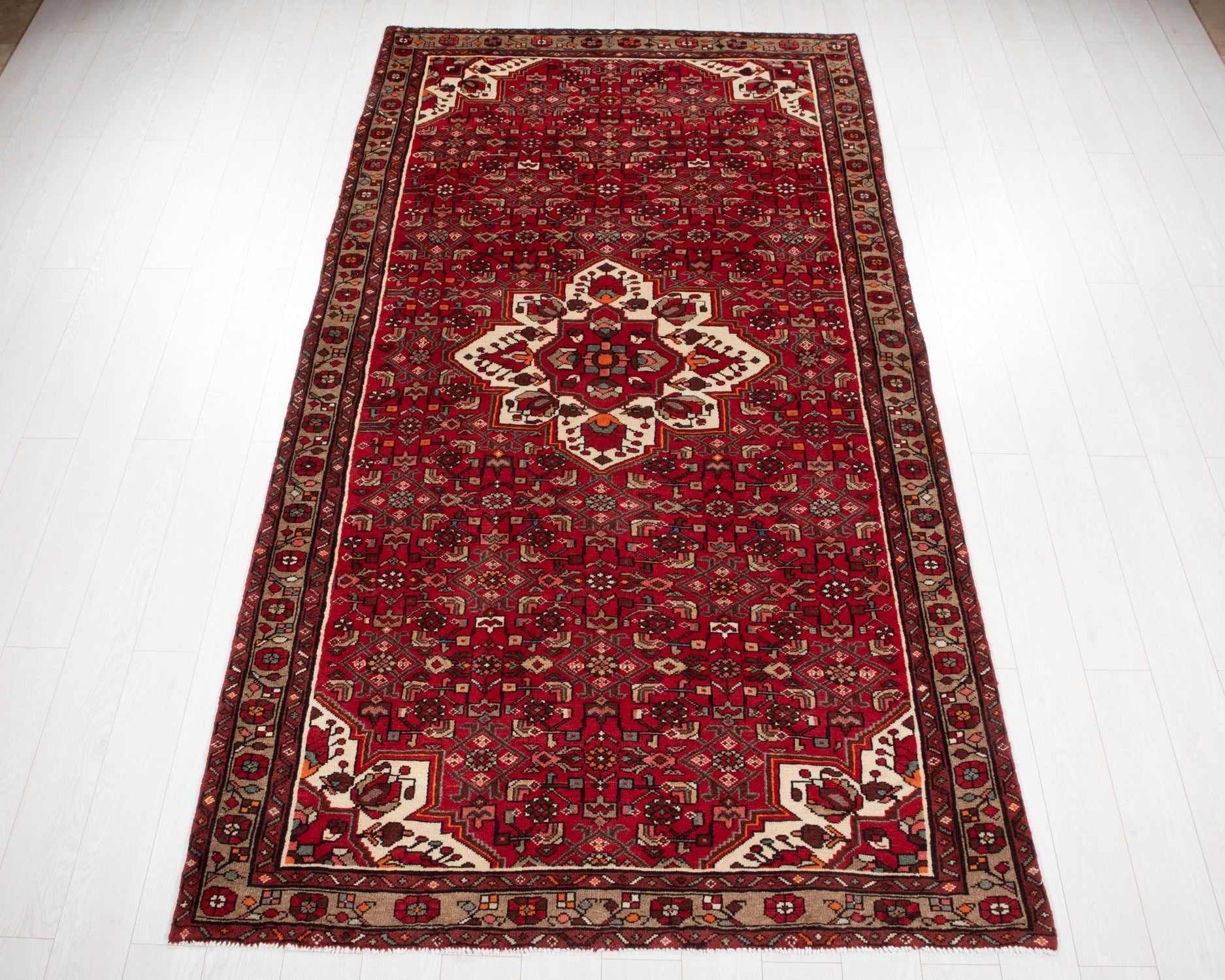 Hand-Knotted Vintage Wool Area Rug – 9' 11" x 5' 3" (303 × 161 cm) - Yasi & Fara
