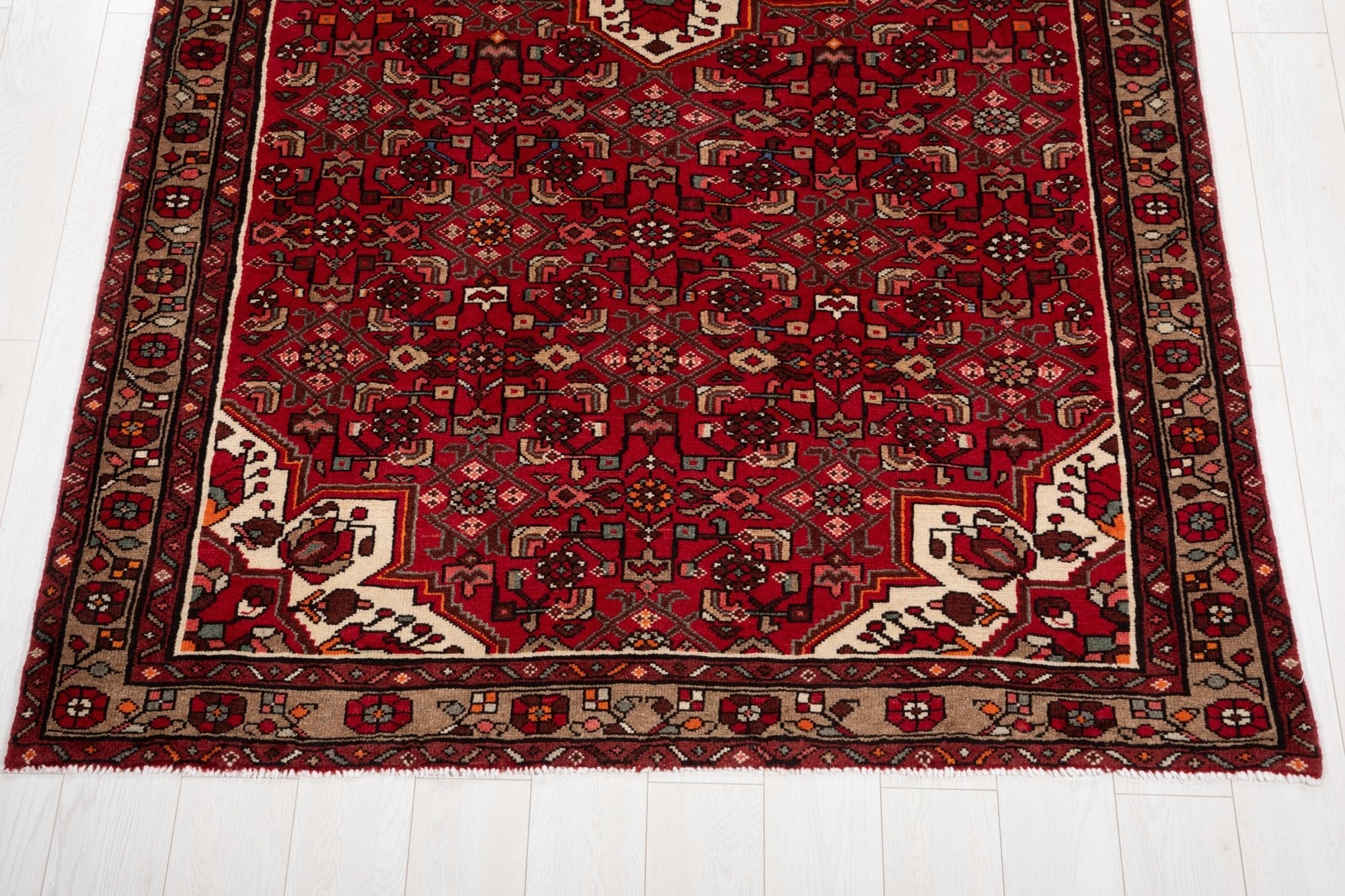 Hand-Knotted Vintage Wool Area Rug – 9' 11" x 5' 3" (303 × 161 cm) - Yasi & Fara