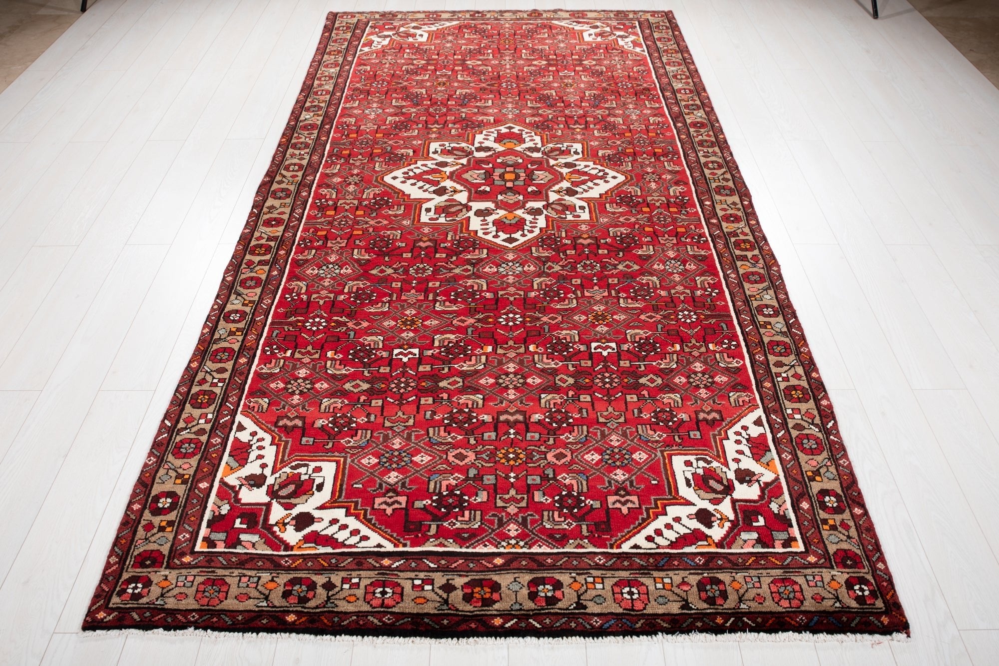 Hand-Knotted Vintage Wool Area Rug – 9' 11" x 5' 3" (303 × 161 cm) - Yasi & Fara