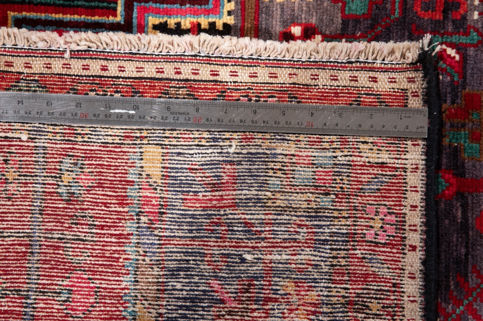 Hand-Knotted Vintage Wool Area Rug – 11' 5" x 4' 3" (349 x 129 cm - Yasi & Fara