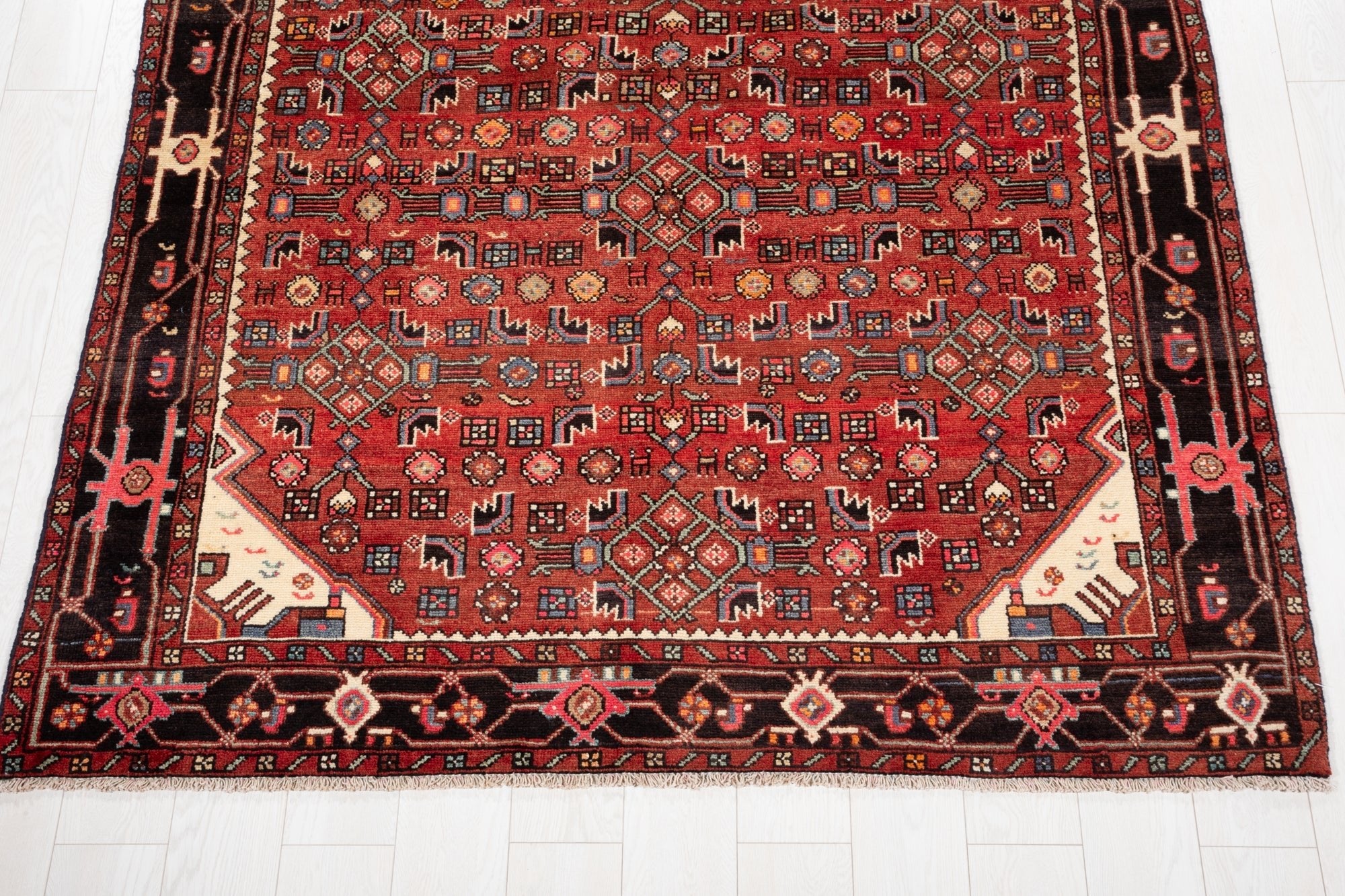Hand-Knotted Vintage Wool Area Rug – 10' 11" x 5' 7" (333 x 171 cm) - Yasi & Fara