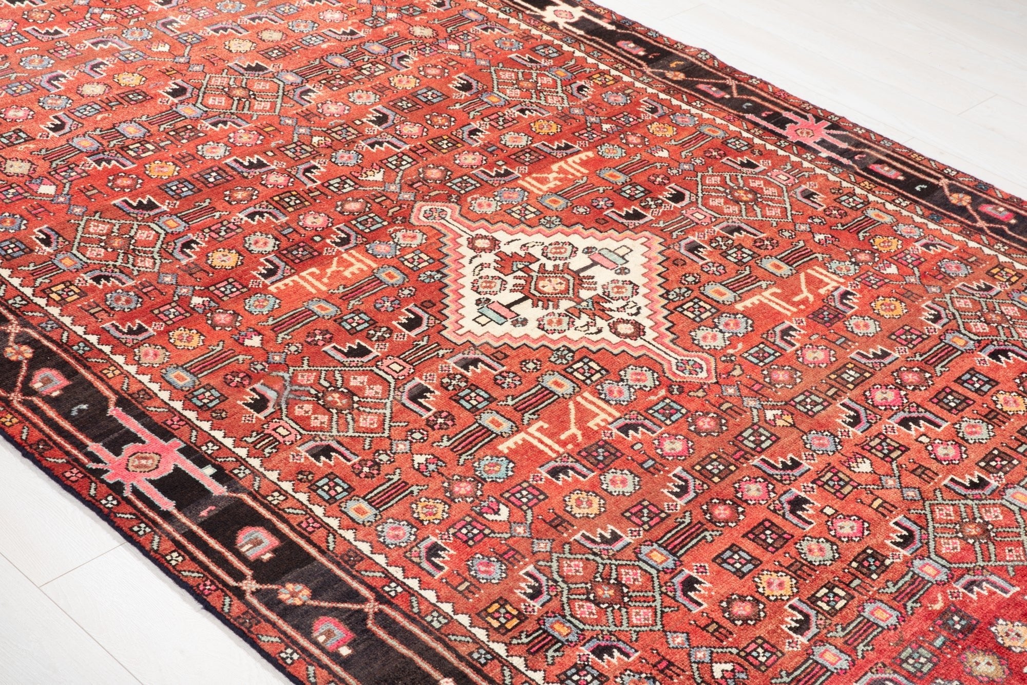 Hand-Knotted Vintage Wool Area Rug – 10' 11" x 5' 7" (333 x 171 cm) - Yasi & Fara