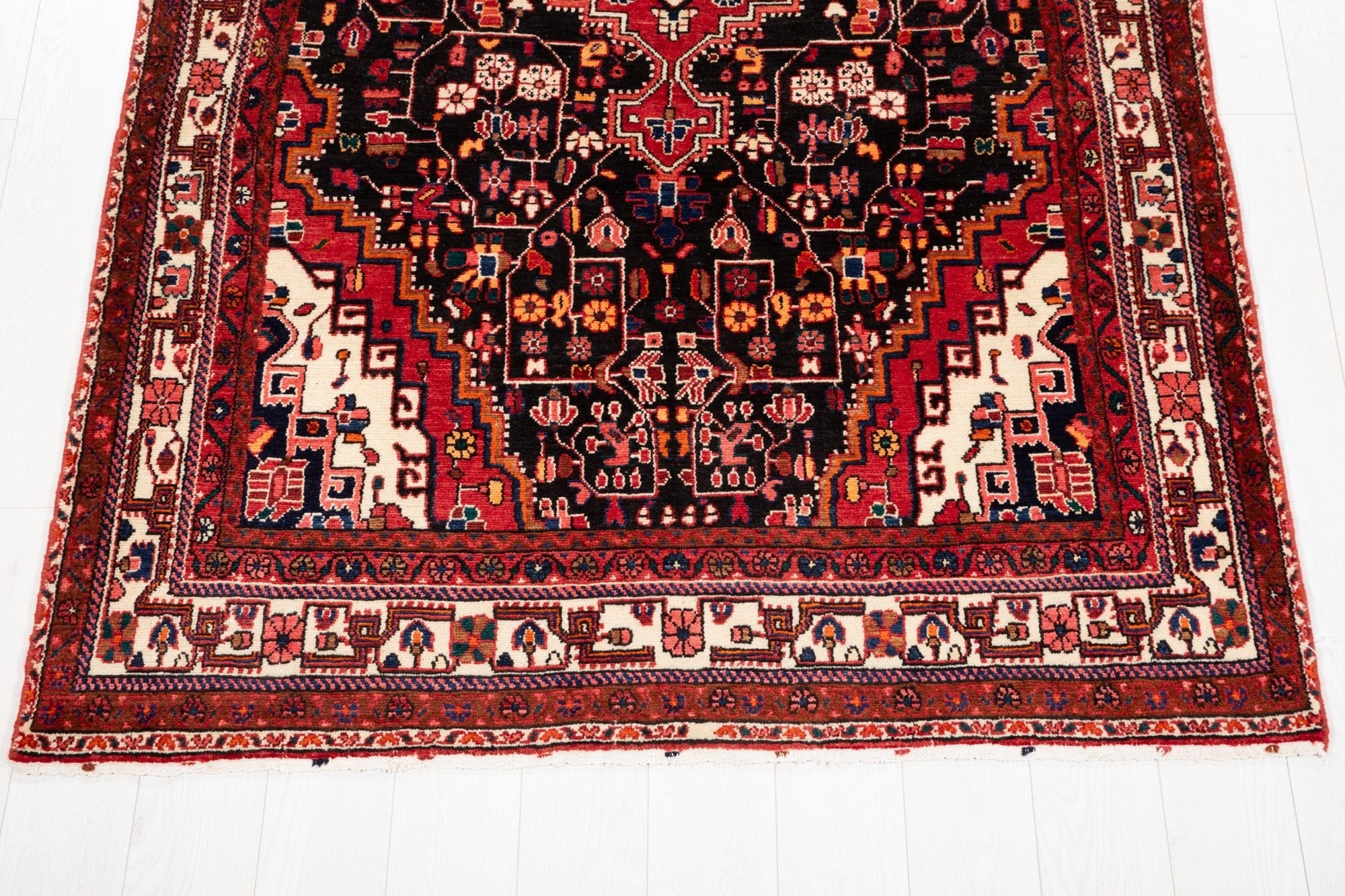 Hand-Knotted Vintage Wool Area Rug – 8' 9" x 4' 11" (267 x 150 cm) - Yasi & Fara