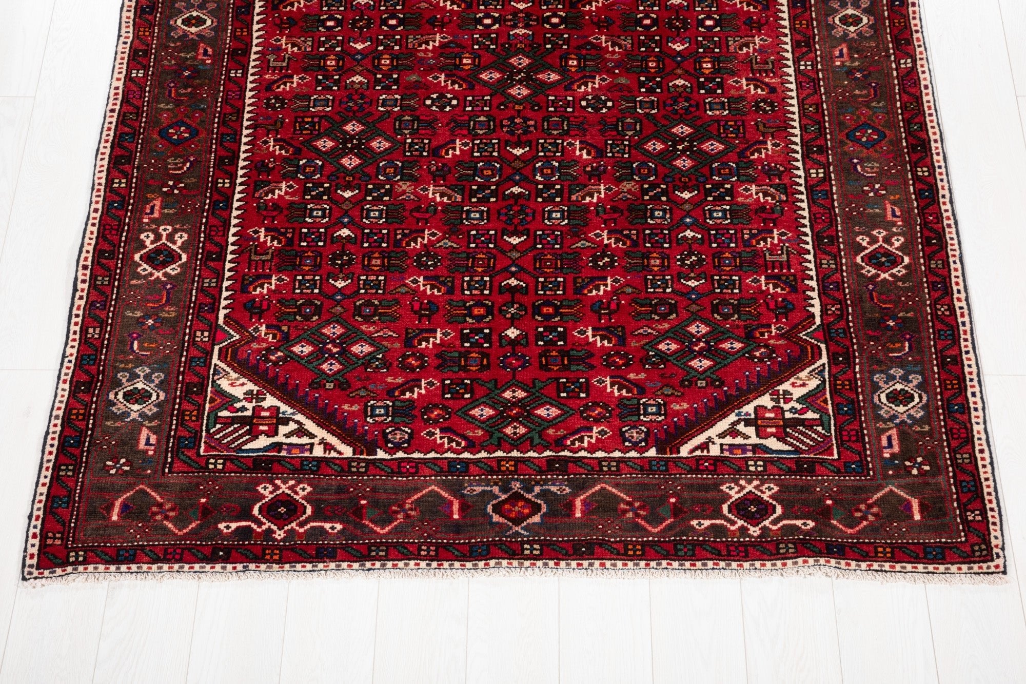 Hand-Knotted Vintage Wool Area Rug – 10' 6" x 5' 3" (319 x 160 cm) - Yasi & Fara