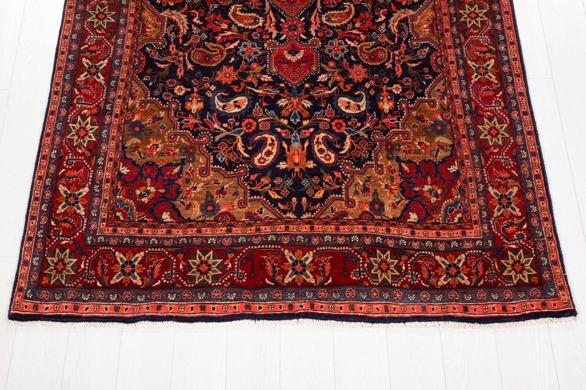 Hand-Knotted Vintage Wool Area Rug – 9' 7" x 5' (291 x 152 cm) - Yasi & Fara