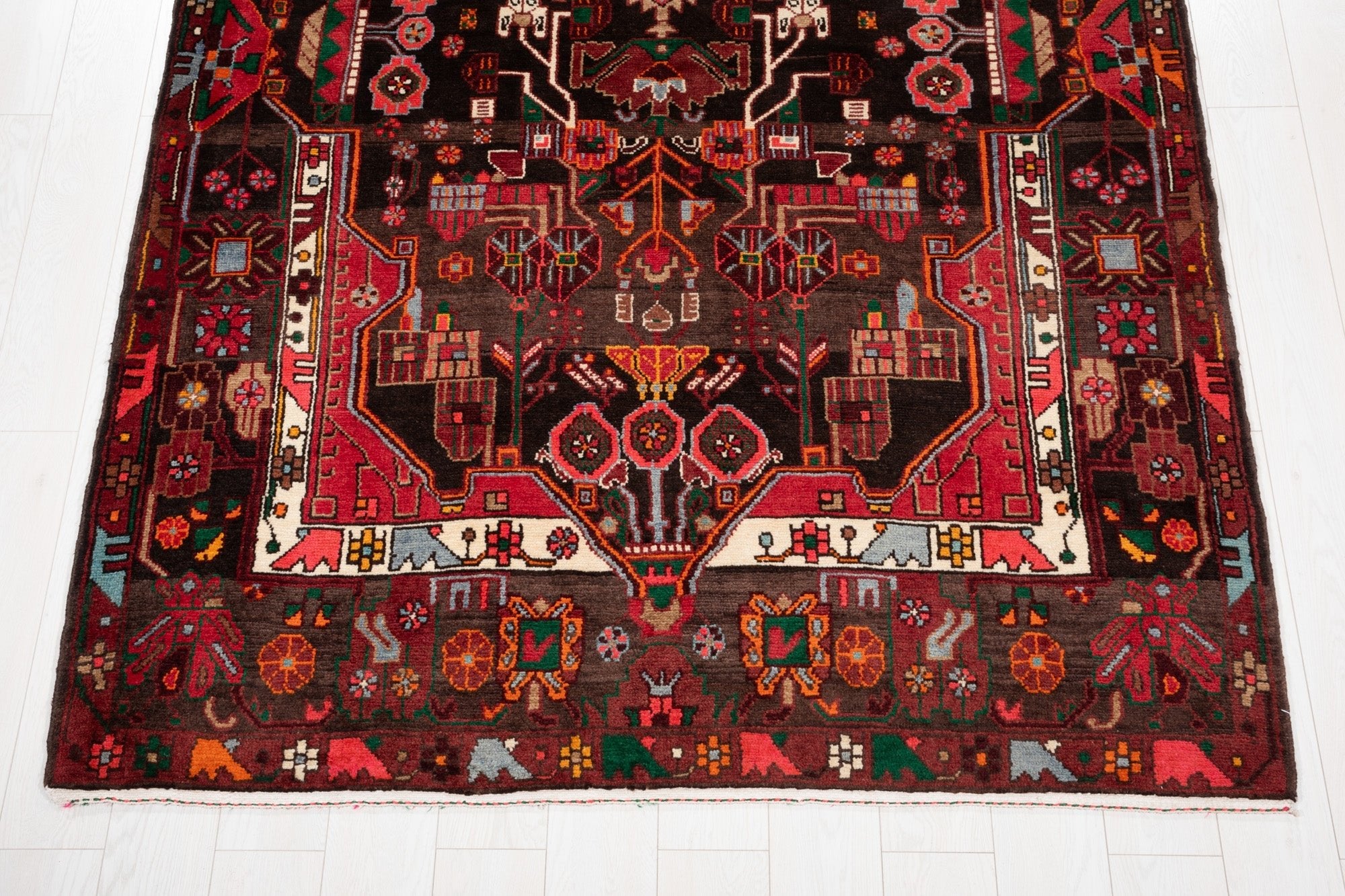 Hand-Knotted Vintage Wool Area Rug – 11' 4" x 5' 7" (345 x 171 cm) - Yasi & Fara